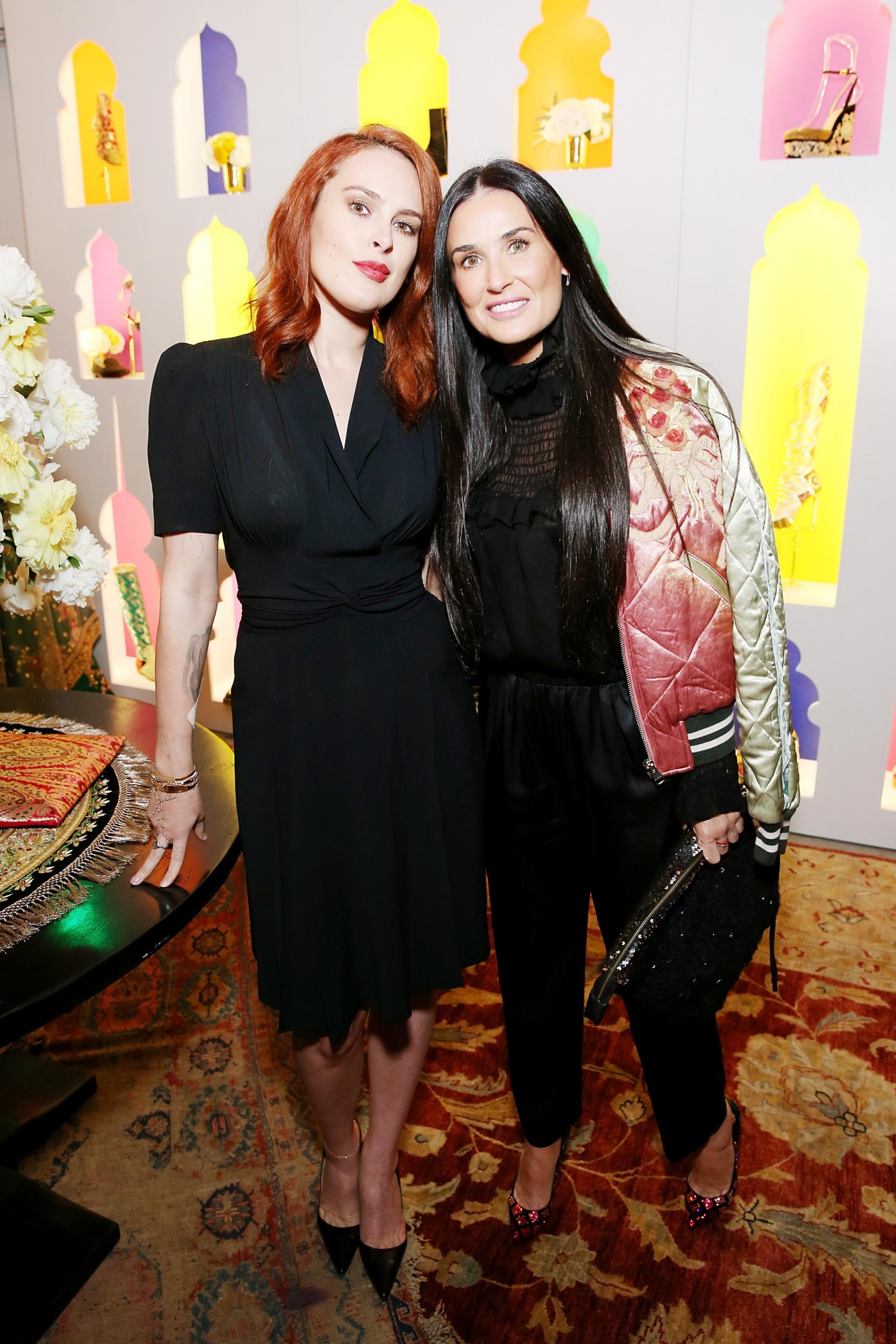 Rumer Willis and Demi Moore attend Christian Louboutin and Sabyasachi Unveil Capsule Collection at Just One Eye on November 16, 2017 in Los Angeles, California