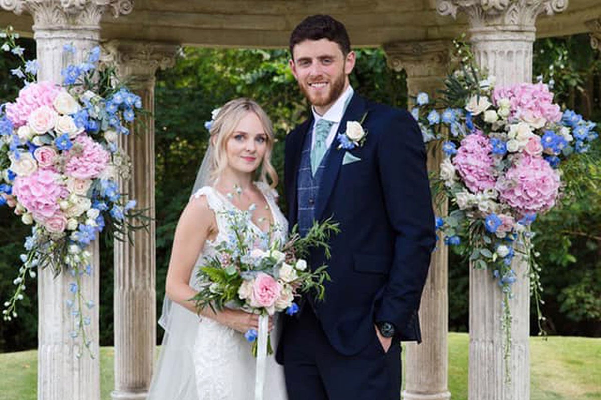 &#13;
The 28-year-old officer married his wife Lissie only four weeks ago (Mark Lord/PA)&#13;