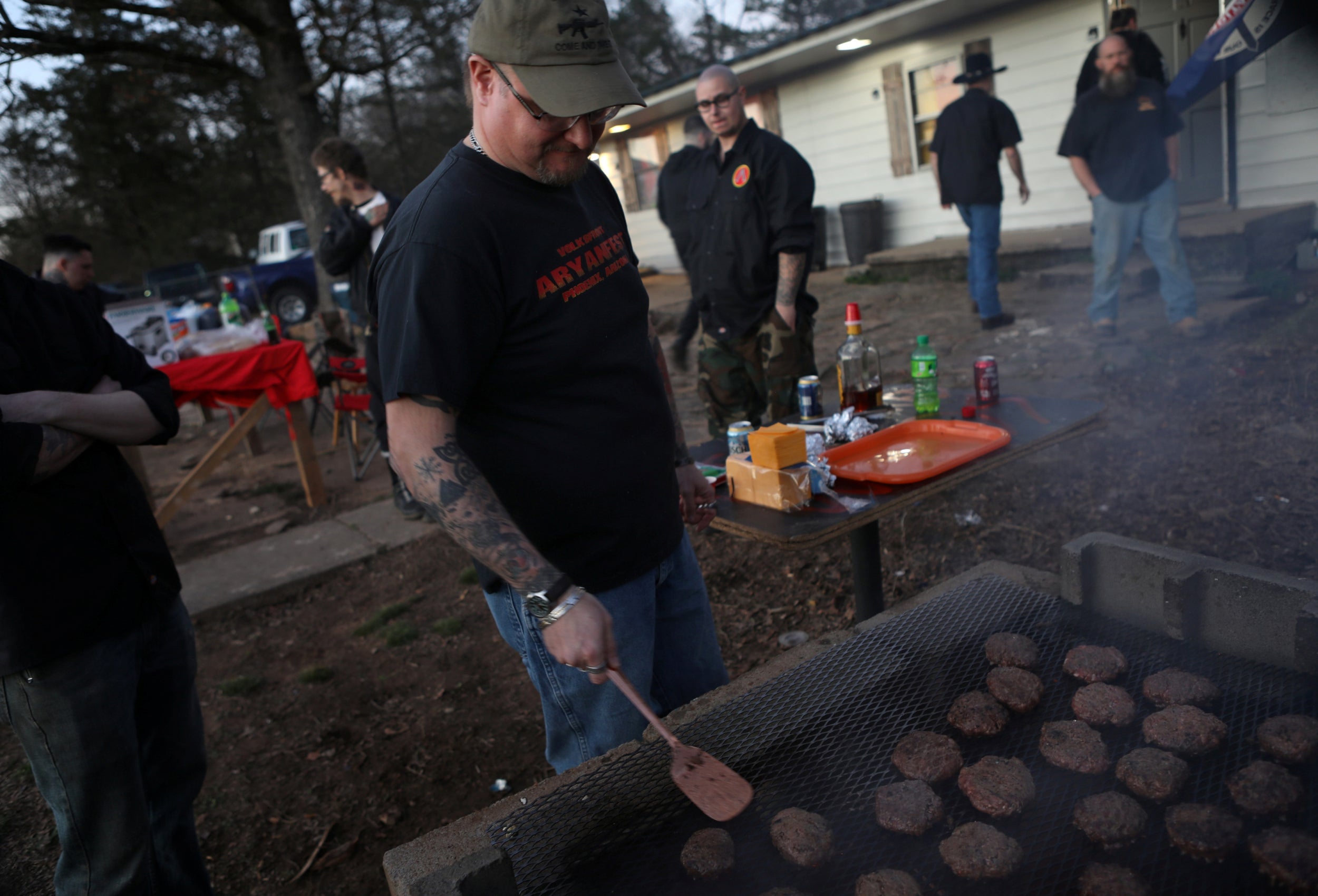 Billy Roper of the ShieldWall Network attends a party at a home outside Atkins. The group primarily operates in Arkansas and includes three other members who were recently charged with assault in connection with the beating of a gay man, according to police reports