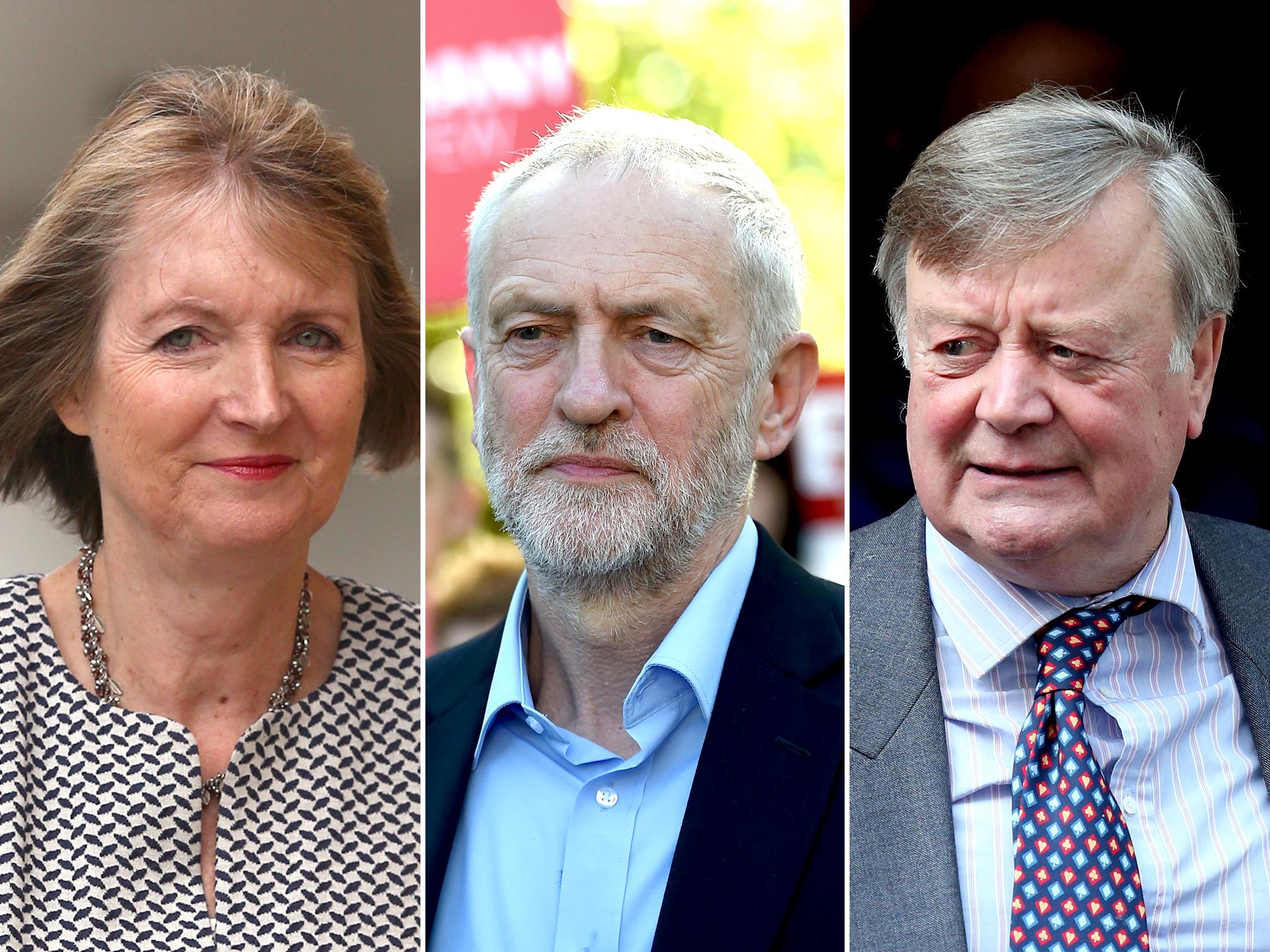 In the frame: Harriet Harman, Jeremy Corbyn and Kenneth Clarke