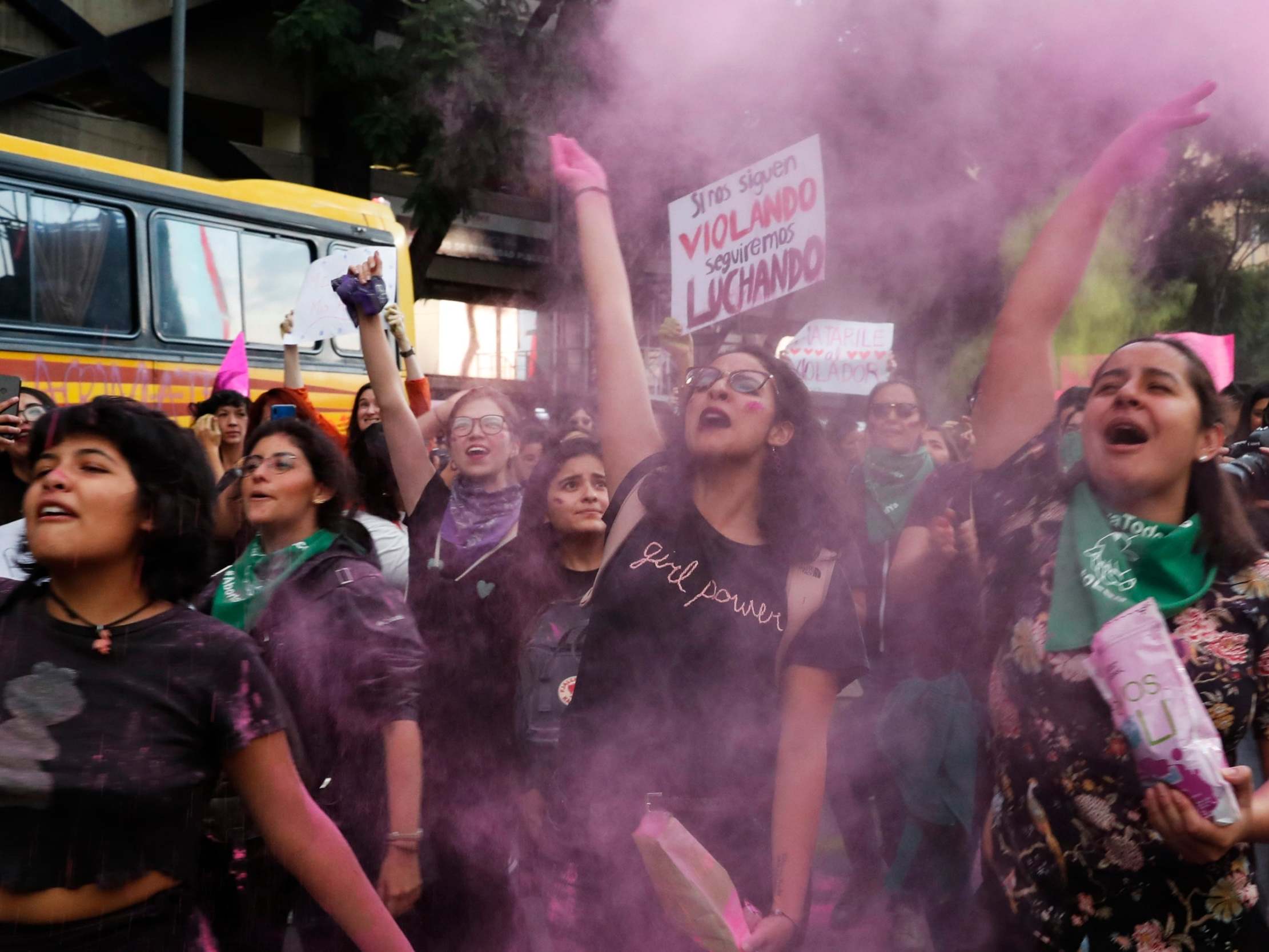 Women march Mexico City on 16 August sparked by two alleged rapes by police