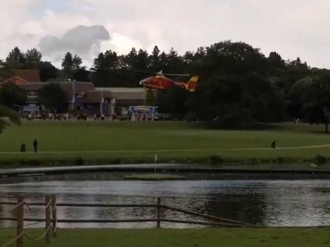 Air ambulance lands at Alton Towers