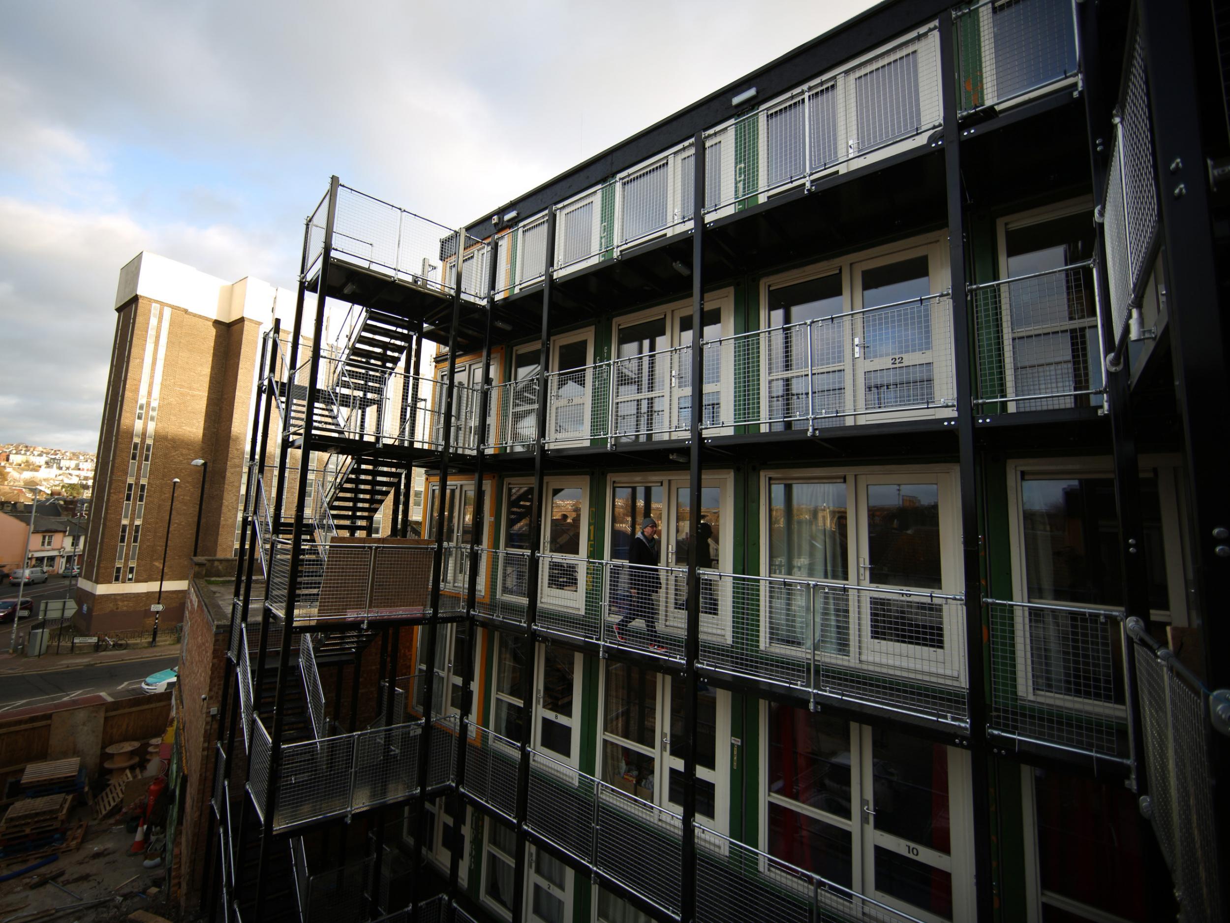 These shipping containers were used as temporary accommodation for homeless people in Brighton