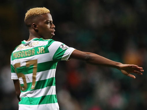 Charly Musonda plays on loan at Celtic in January 2018