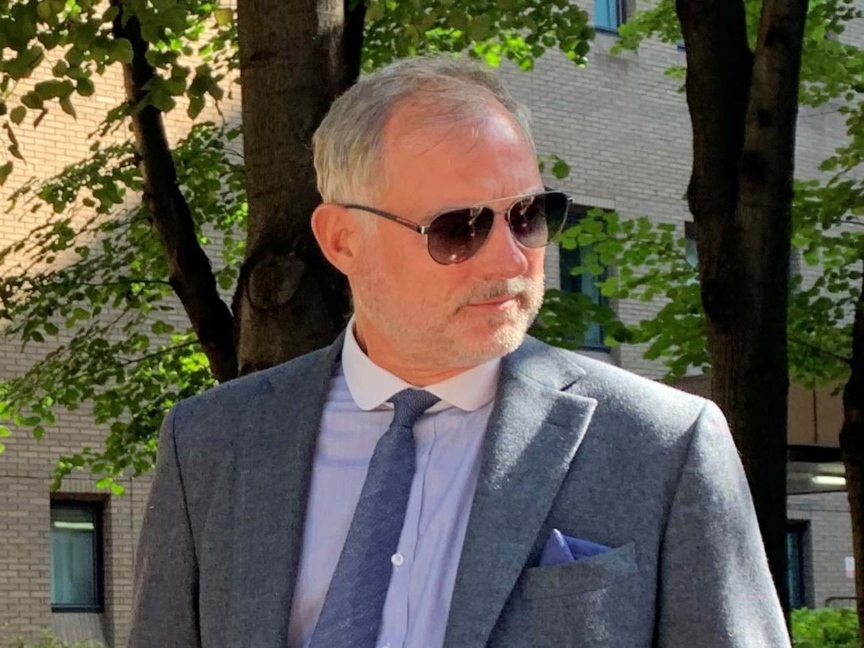 Former TV presenter John Leslie at Westminster Magistrates' Court, London, on 22 August 2019