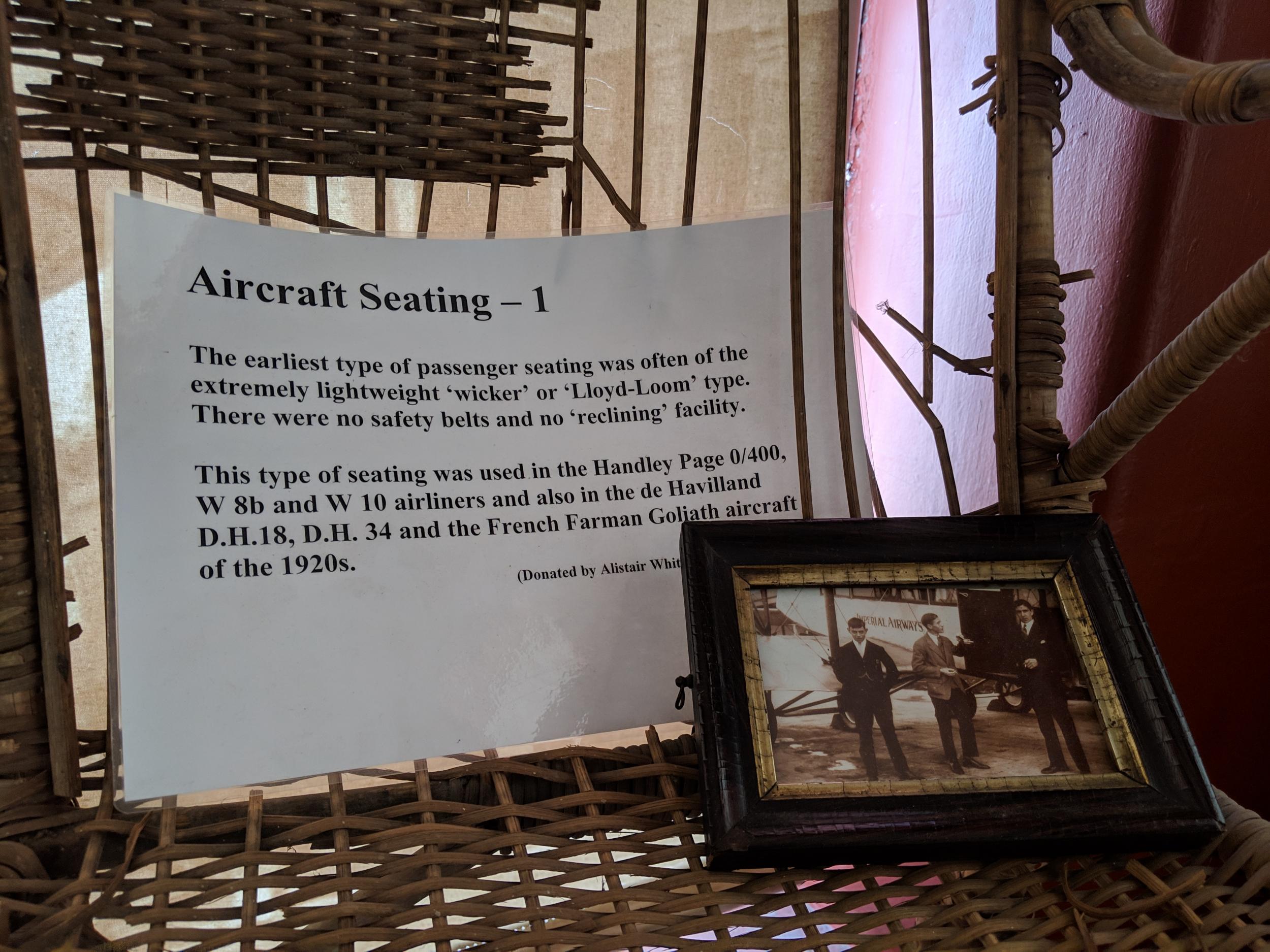 Passengers used to sit on free-standing wicker chairs