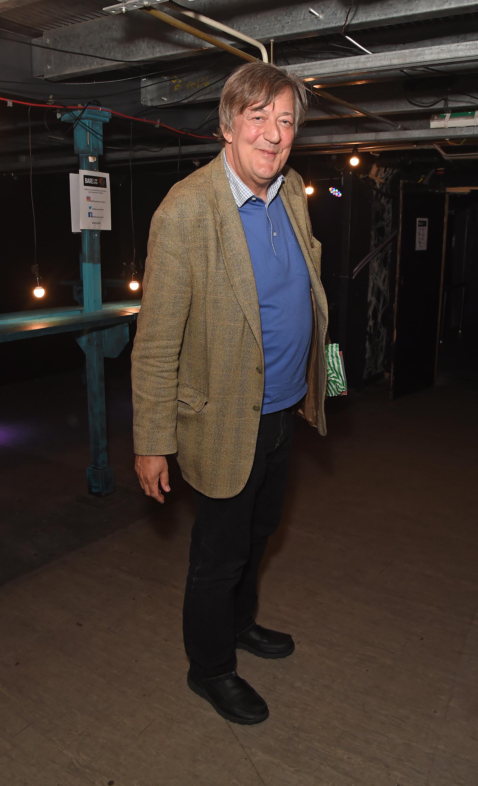 Stephen Fry attends the press night after party for “Bare: A Pop Opera” at The Vaults on June 26, 2019 in London, England