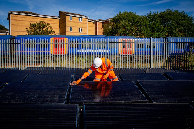 The unit is made up of 100 solar panels