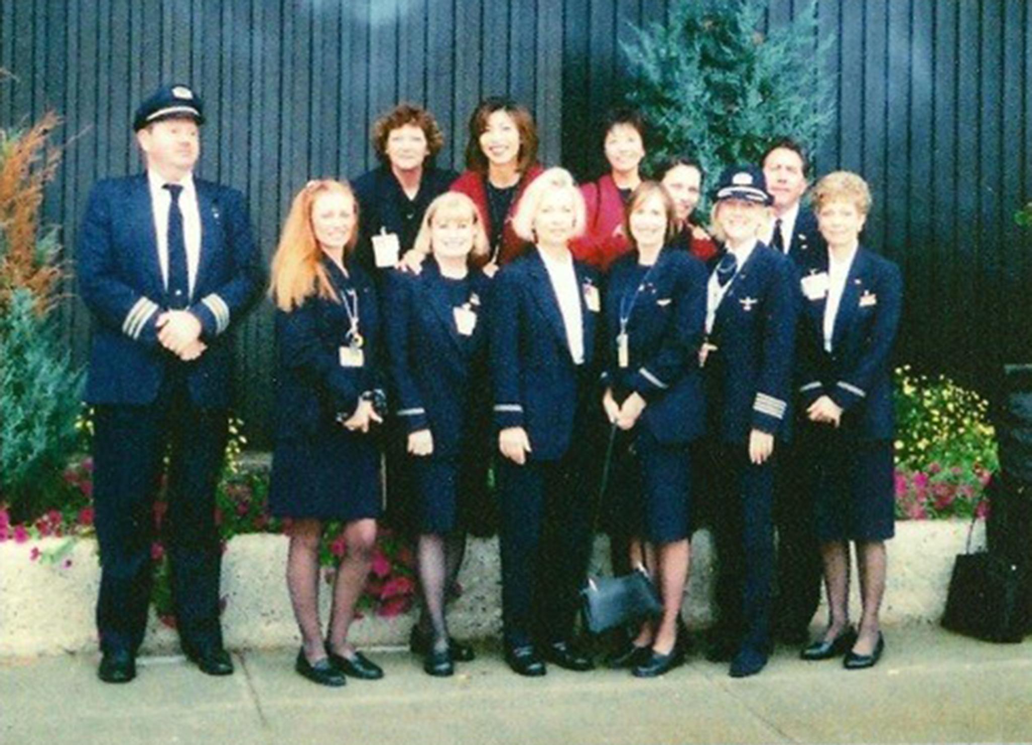 Beverley and the crew, 15 September 2001, the day they left Gander