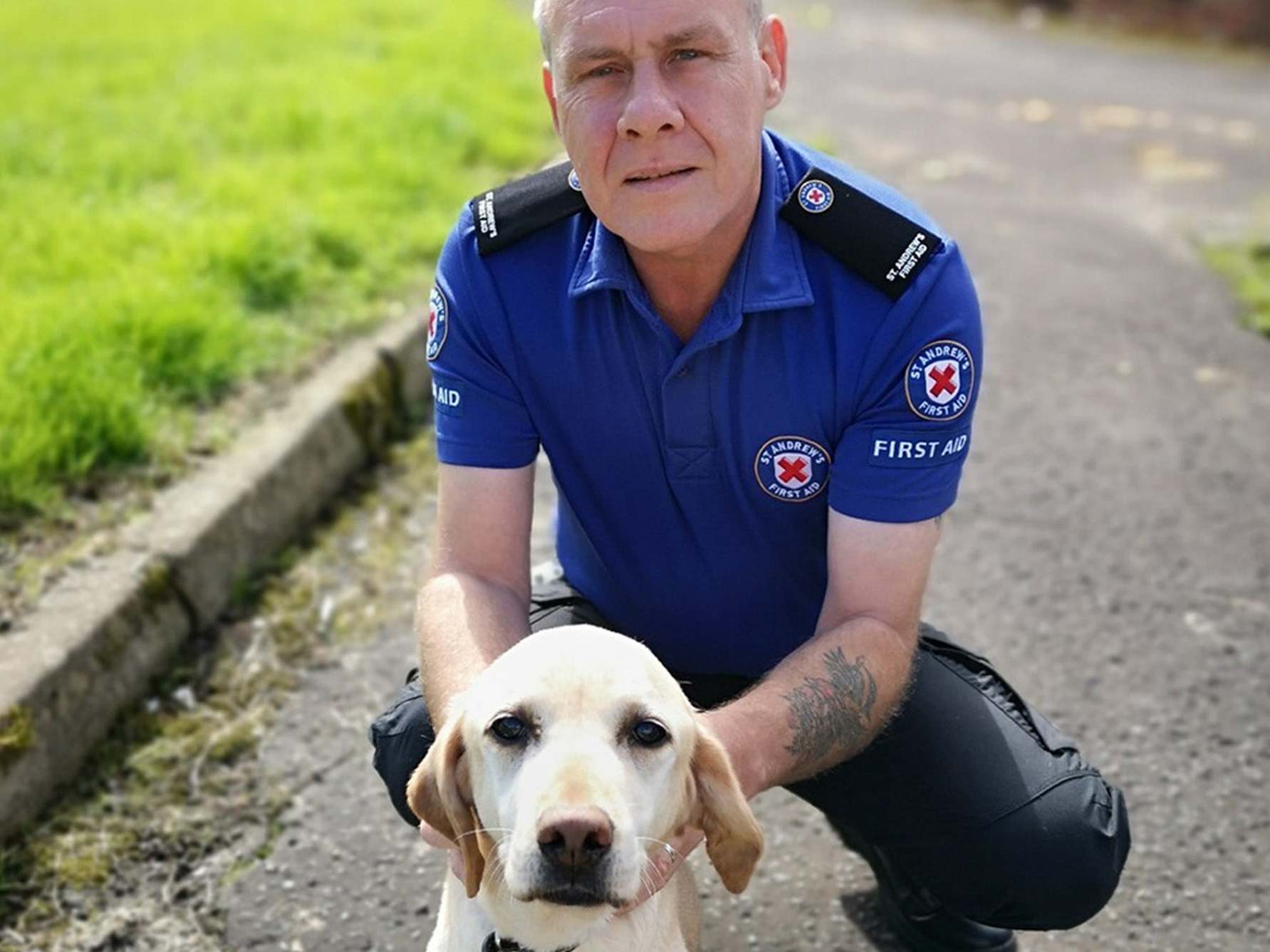 Norman Milne's dog, Goldie, fell into a fast-flowing stream and struggled to get out during a family holiday in Scotland this year