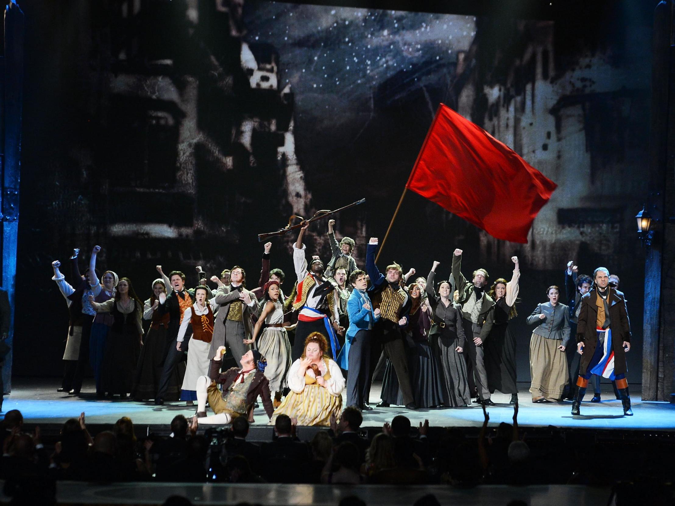 The cast of ‘Les Miserables’ performs at the 2014 Tony Awards