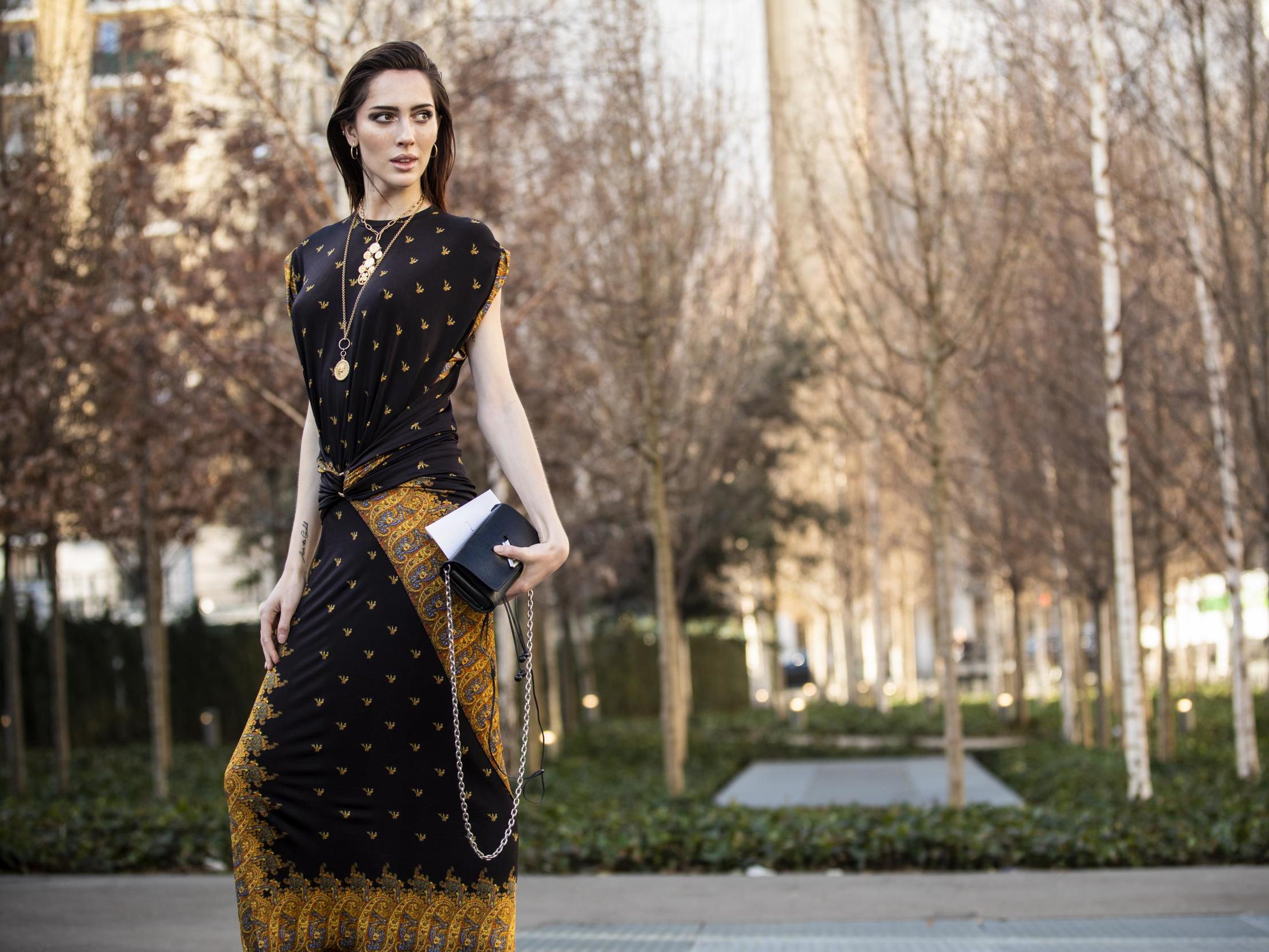 Teddy Quinlivan at Paris Fashion Week in February 2019