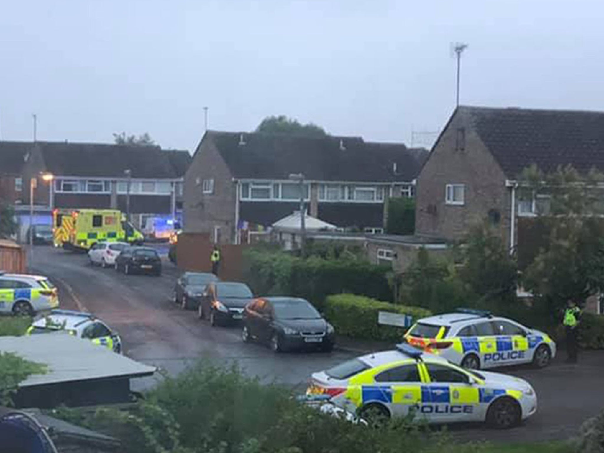 Police and emergency personnel during the stand off.