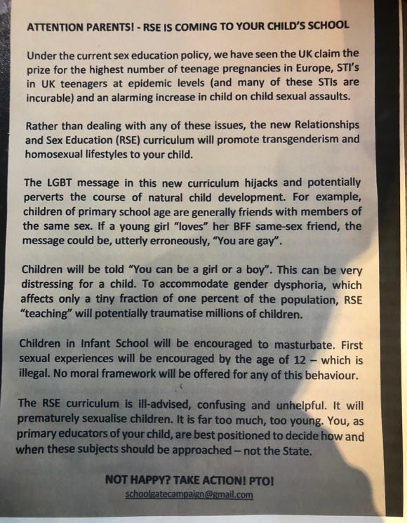 Letter handed out by campaigners in Newham