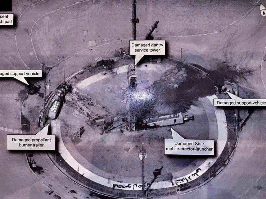 President's claim is accompanied by an image of the crash site, with elements of the site labelled, shortly after he was due to attend an intelligence briefing