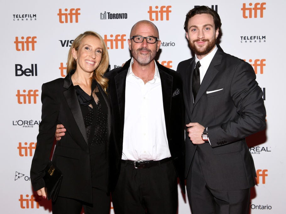 Sam Taylor-Johnson, James Frey and Aaron Taylor-Johnson at the Toronto premiere of ‘A Million Little Pieces’ in 2018 (Getty)