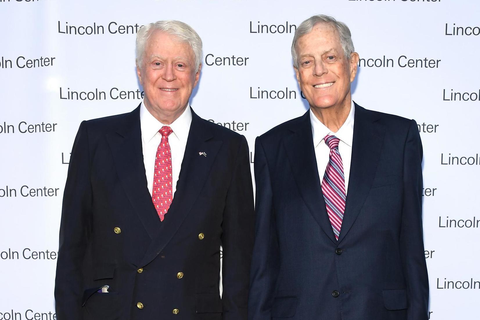 Bill and David Koch at New York’s Lincoln Centre in 2017 (Getty)