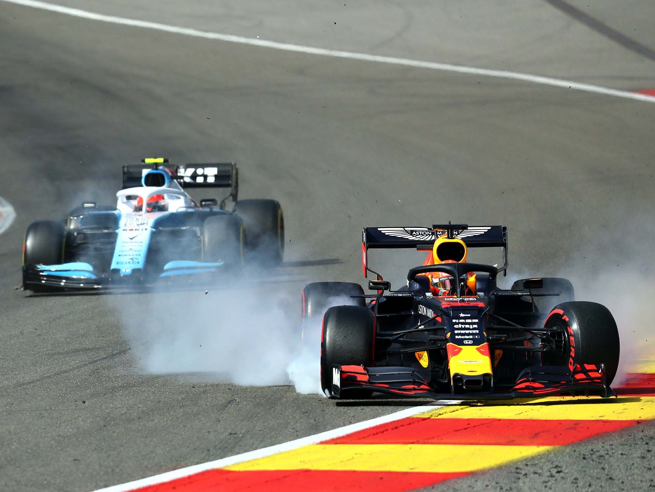 Verstappen crashed on the opening lap at Eau Rouge