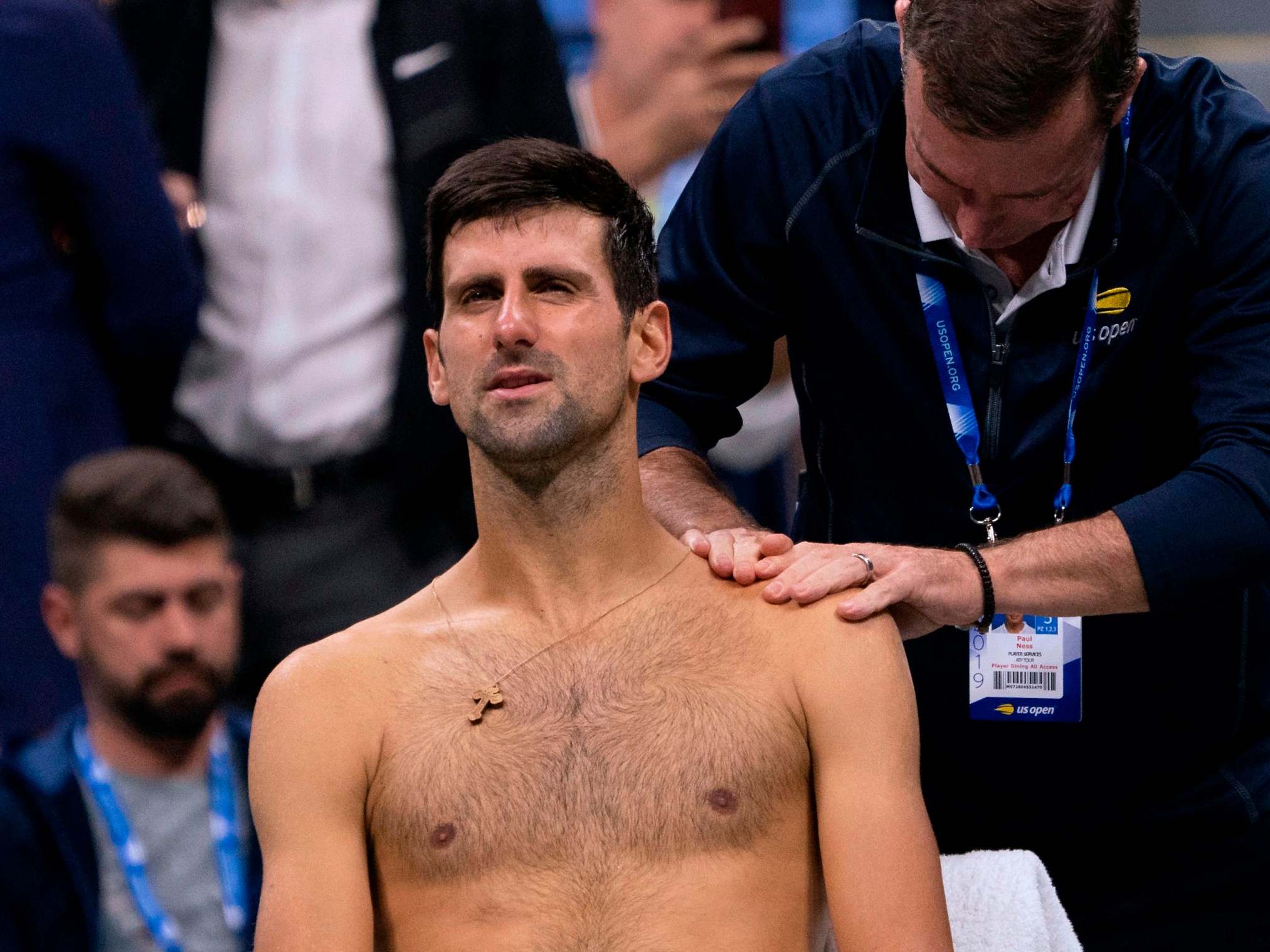 Djokovic retired from his US Open clash with Wawrinka due to a left shoulder injury