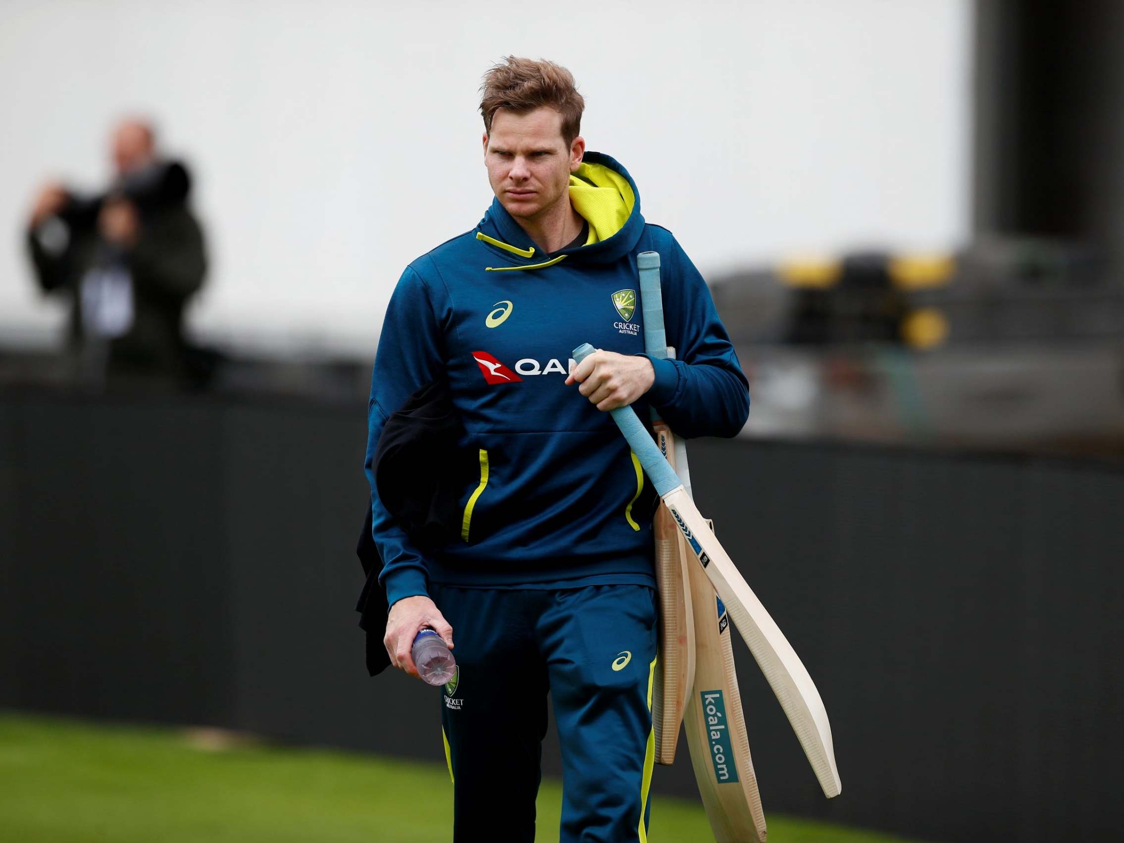 Steve Smith during batting practice for Australia