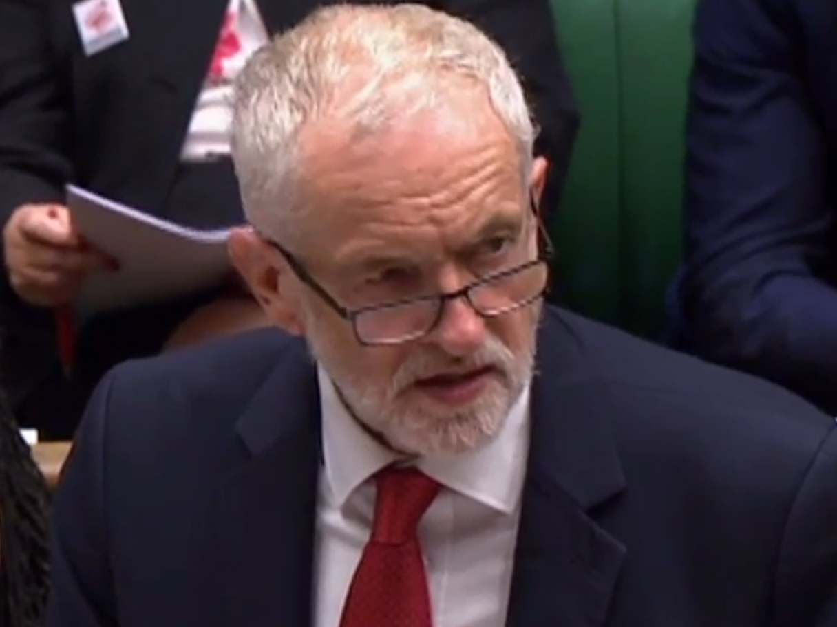 Jeremy Corbyn speaking during the emergency debate on a no-deal Brexit.