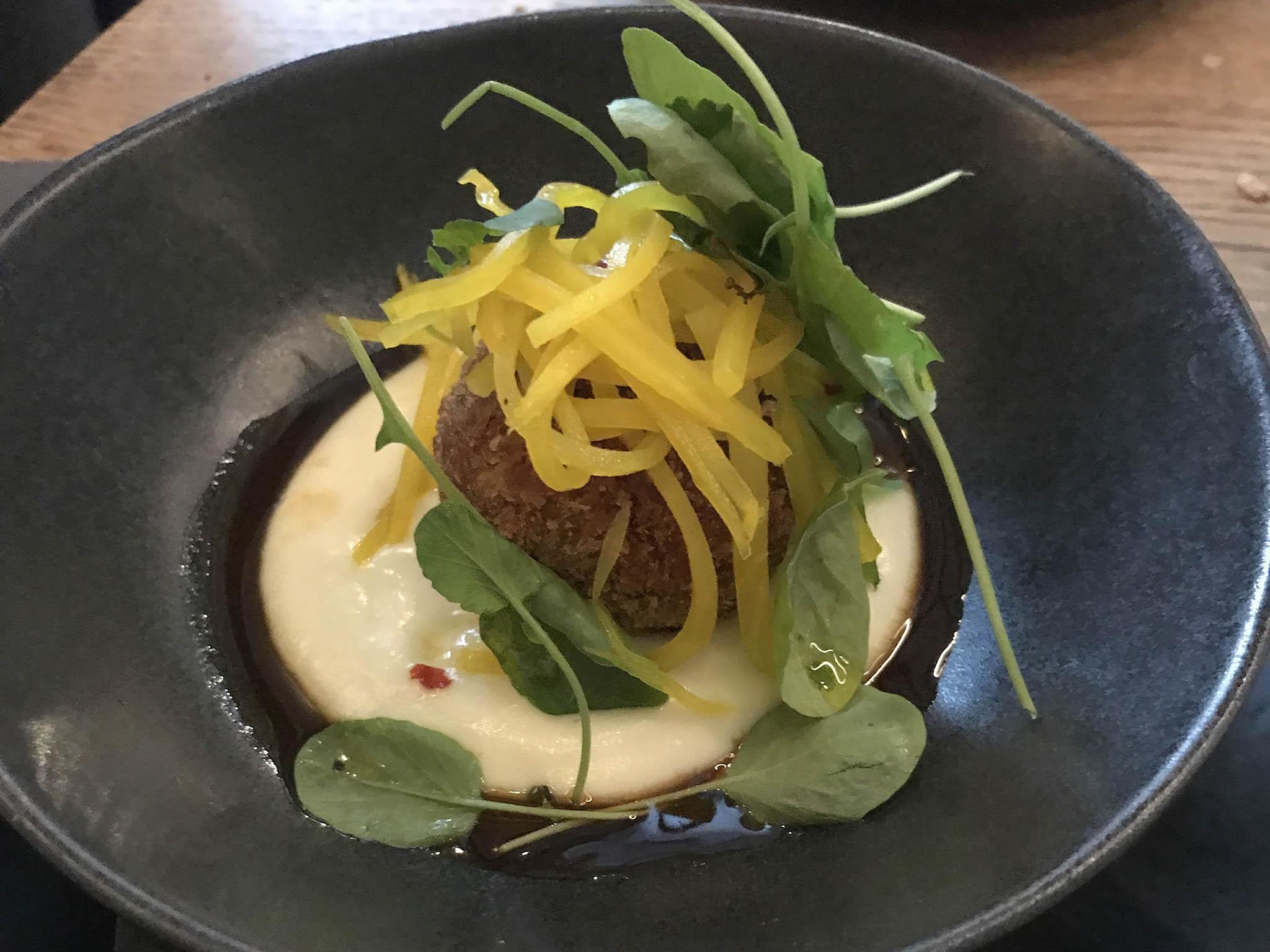 The haggis, neeps and tatties starter in its modern form