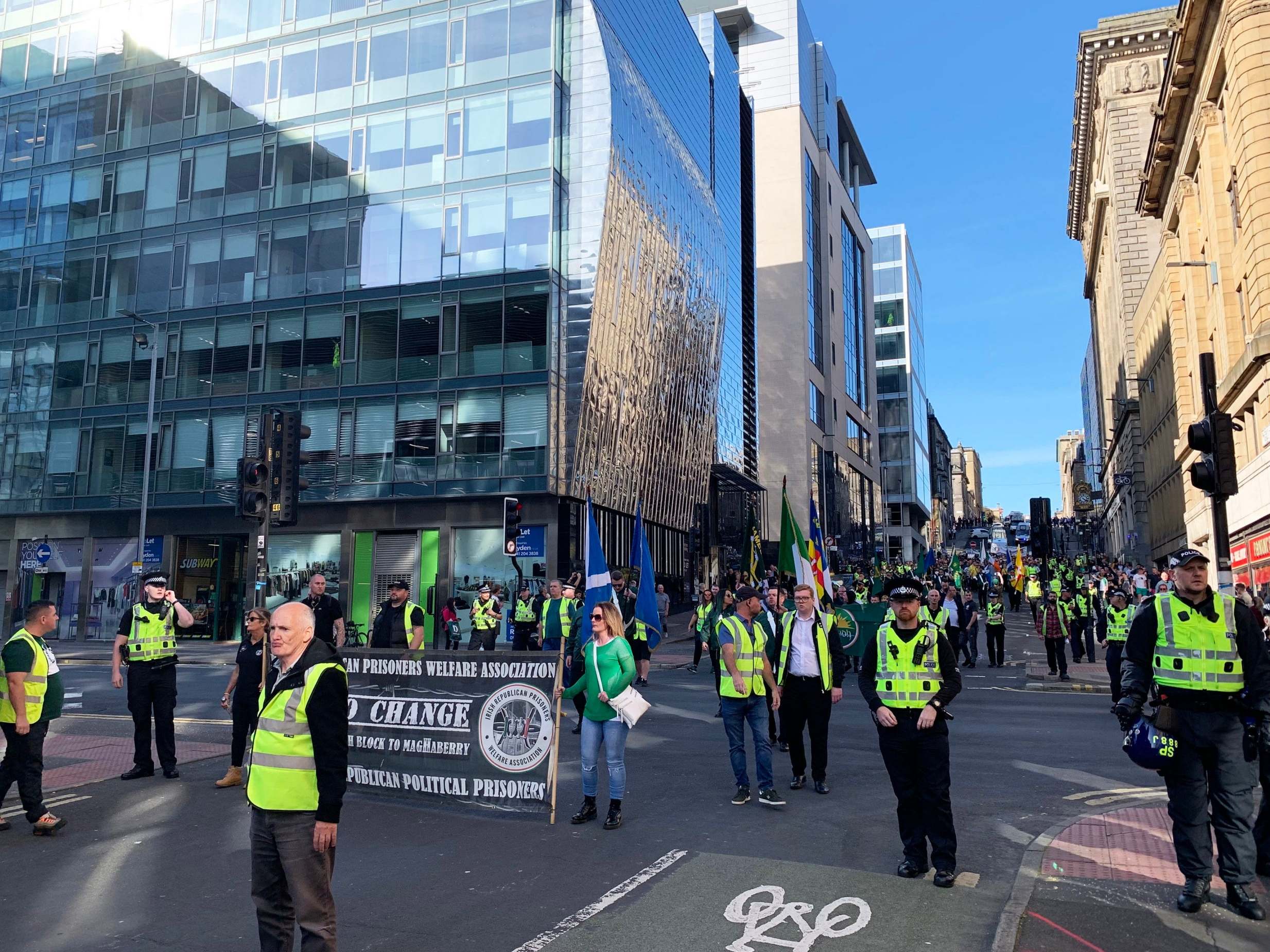 Two republican marches were held in Glasgow on Saturday