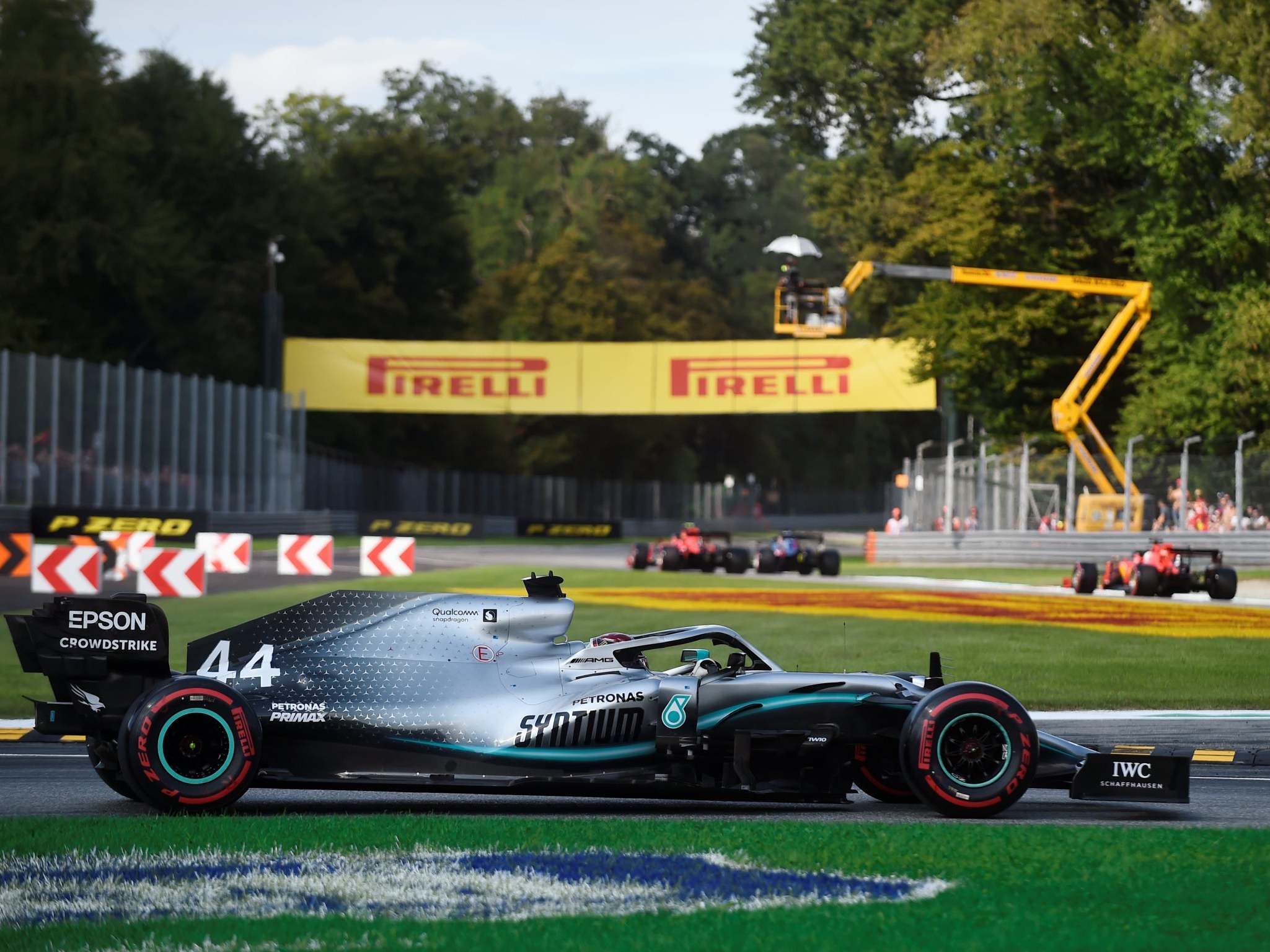 Lewis Hamilton during qualifying at Monza