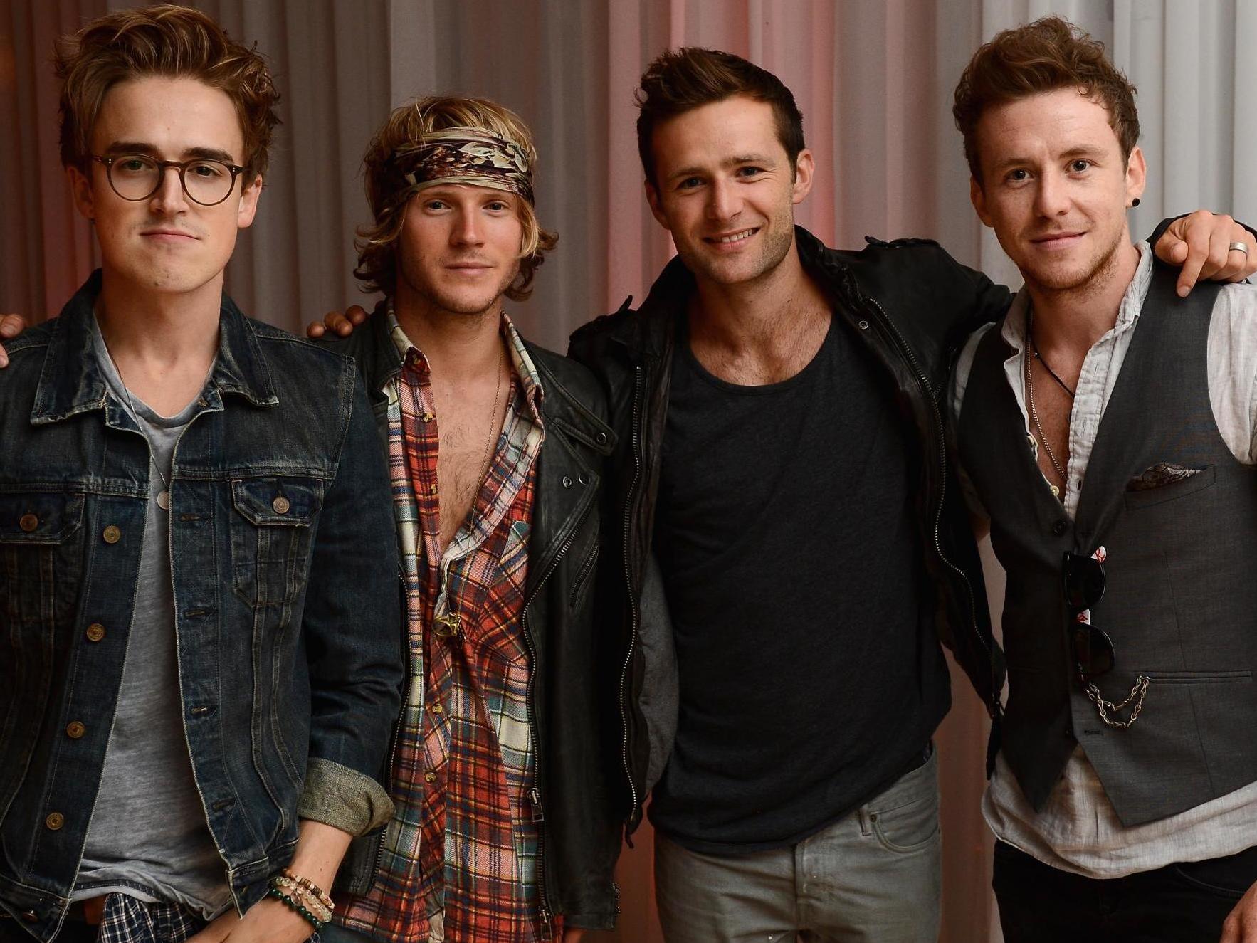 Tom Fletcher, Dougie Poynter, Harry Judd and Danny Jones of McFly at an after-party on 20 August, 2013 in London.