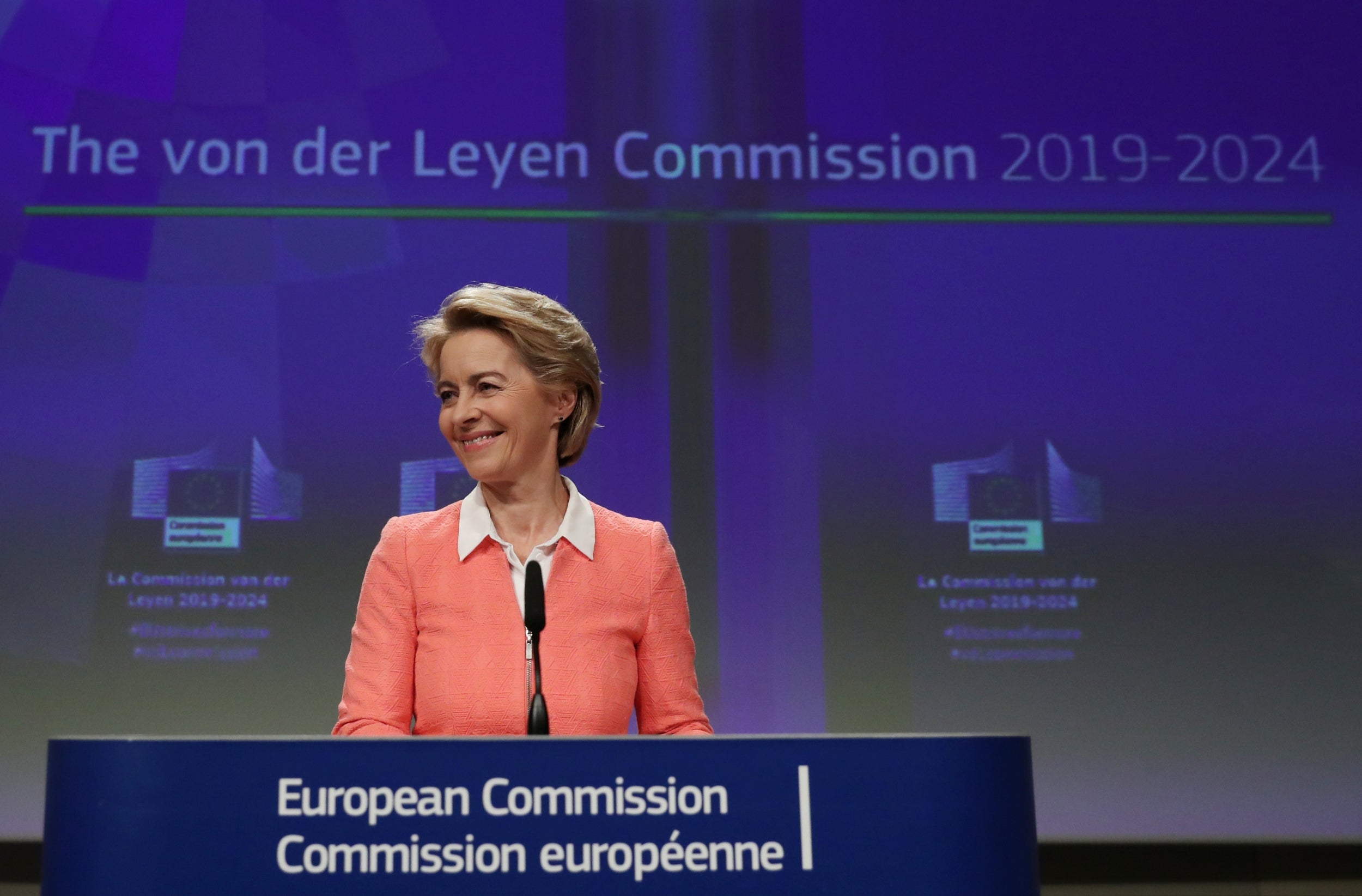 European Commission’s president-designate Ursula von der Leyen unveils her new college of commissioners in Brussels (REUTERS)