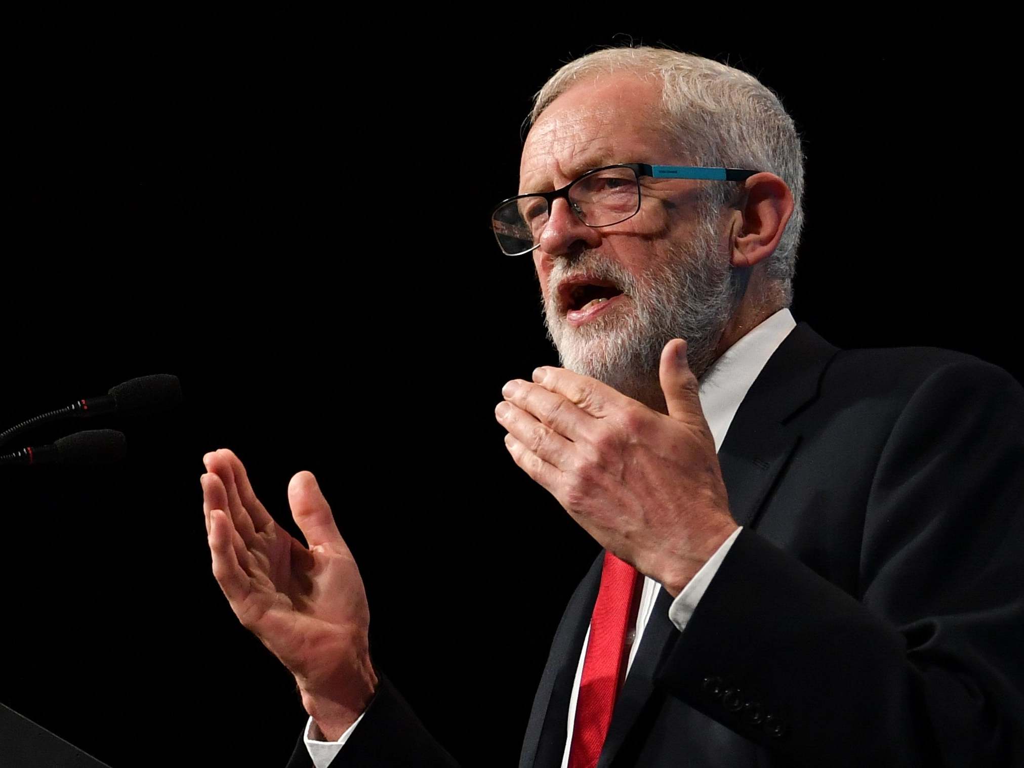 Jeremy Corbyn addressed the TUC on Tuesday (AFP/Getty)