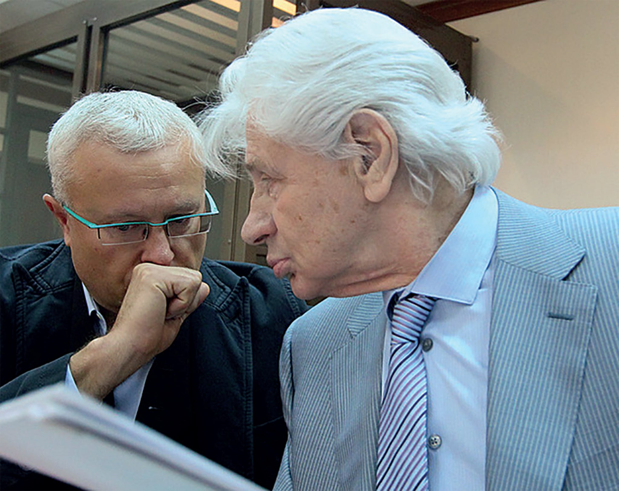 Lebedev with his lawyer, Henry Reznik