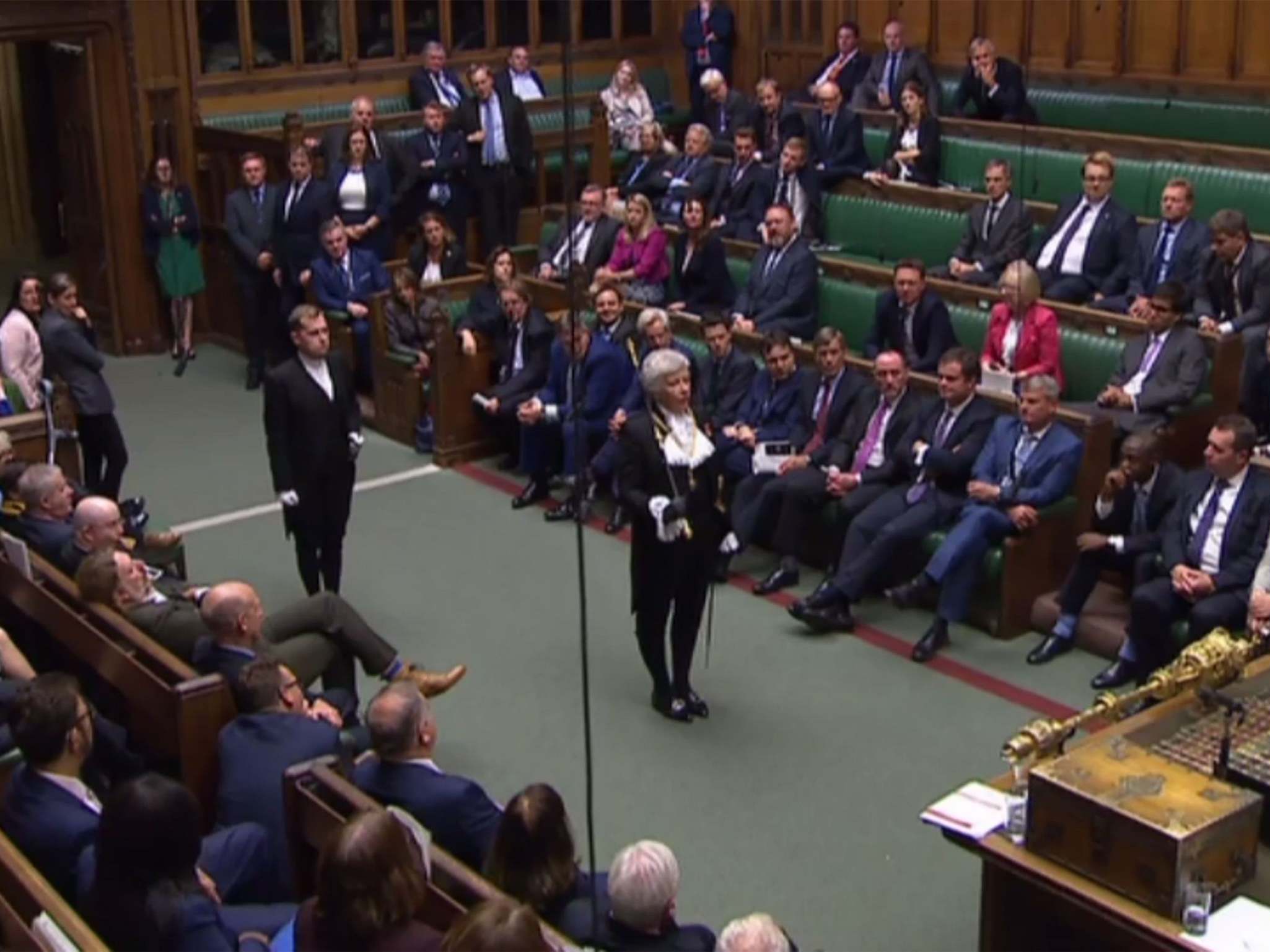 Black Rod enters the House of Commons on 10 September during the ceremony to suspend parliament