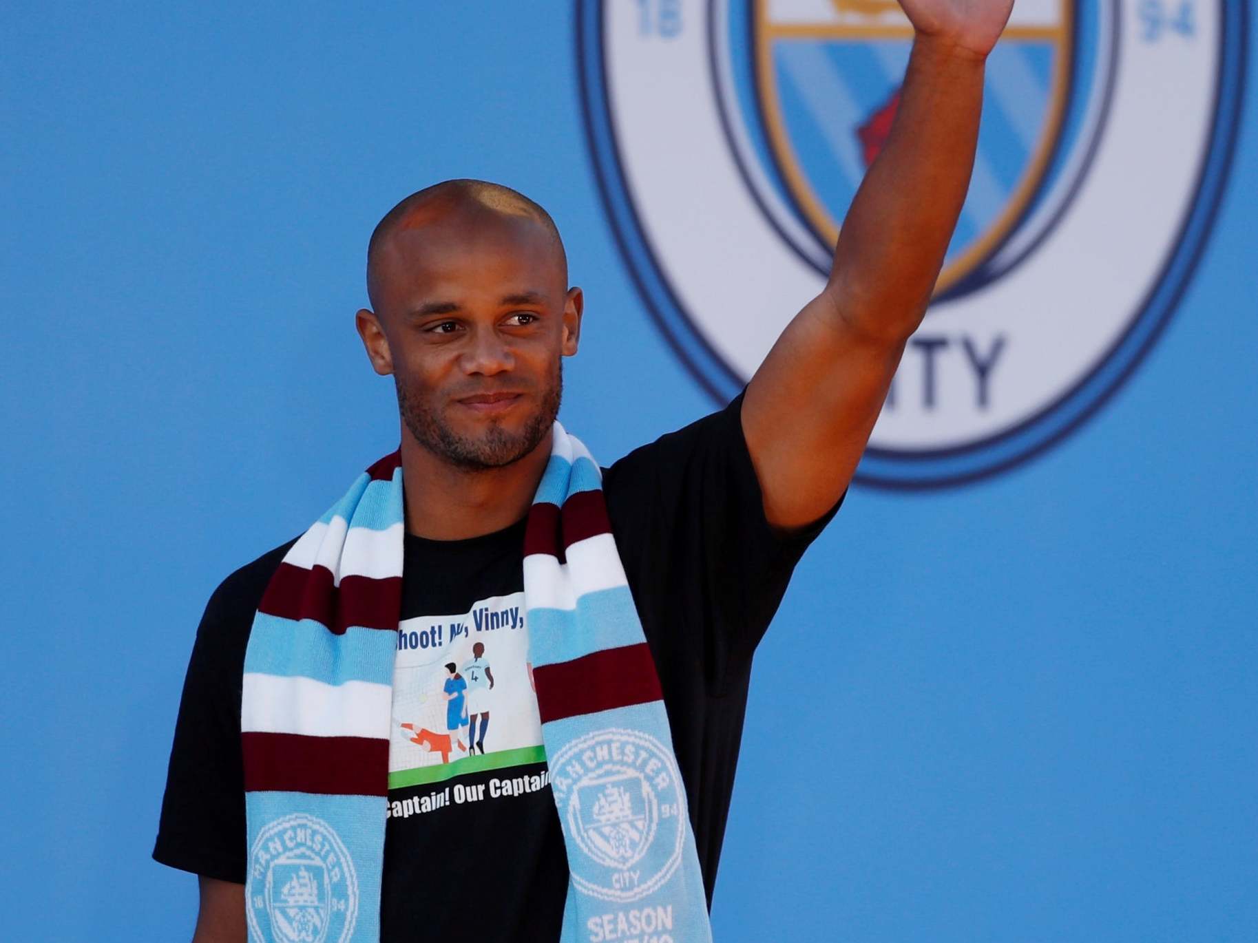 Manchester City's Vincent Kompany during the celebrations