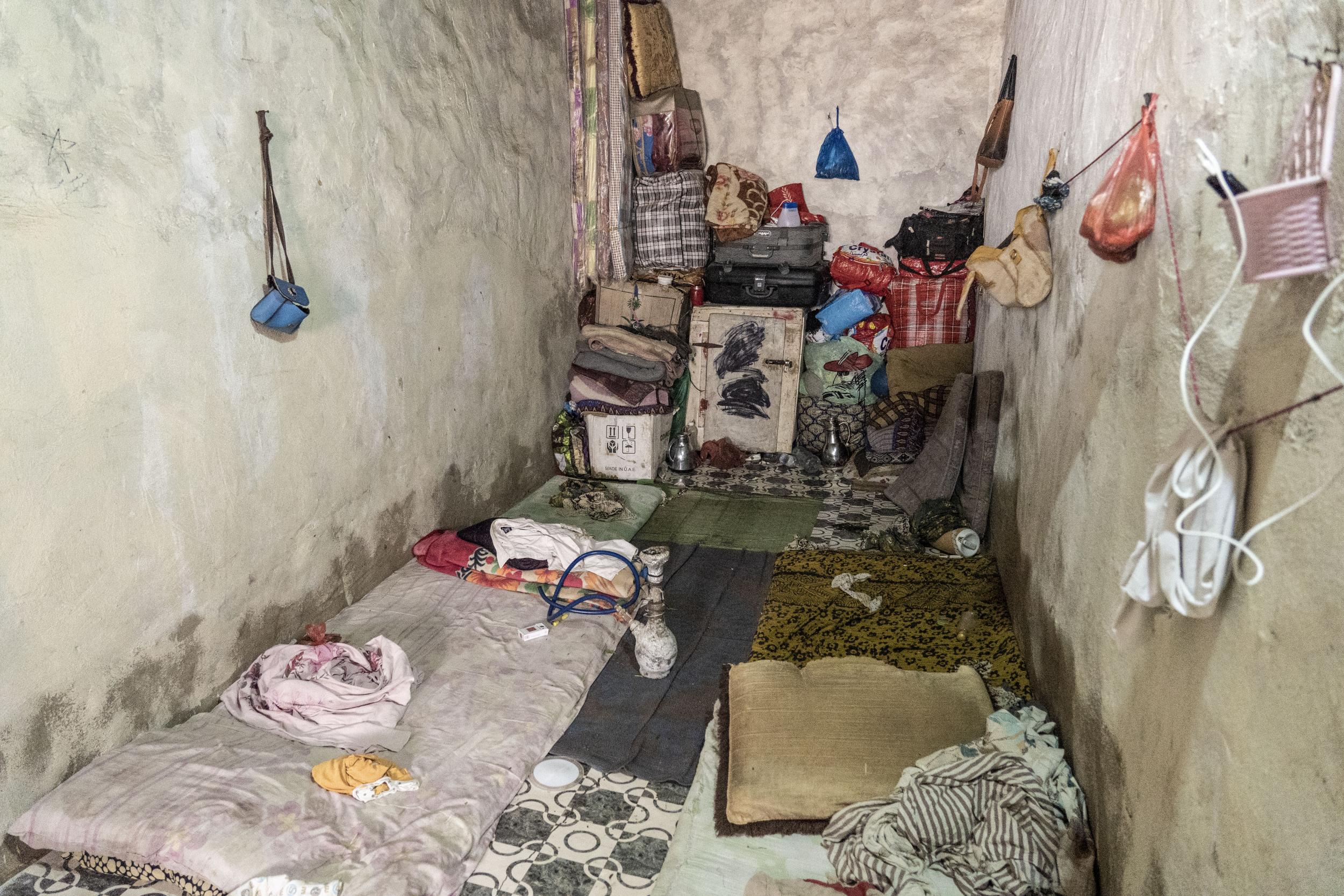 One of the three squalid rooms 45 members of the Hassan family rent in Mahra