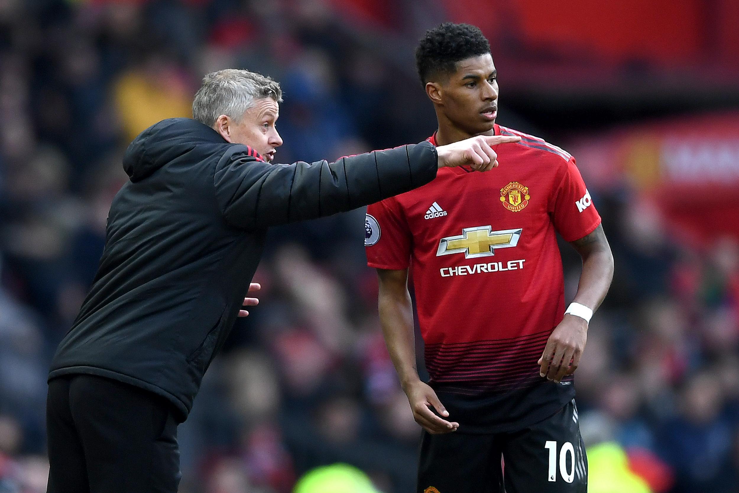 Marcus Rashford speaks to Ole Gunnar Solskjaer (Getty)