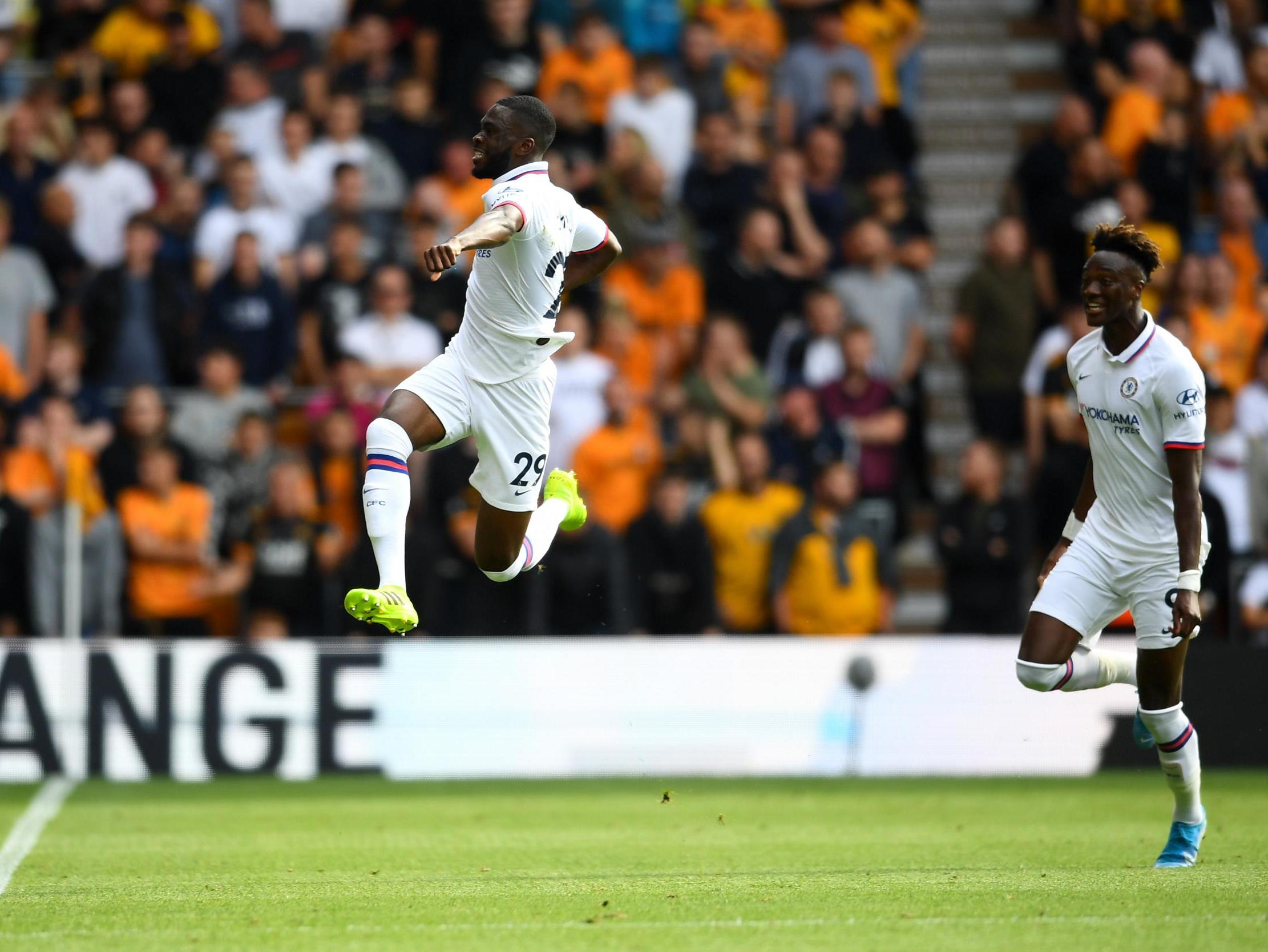 Fikayo Tomori celebrates after scoring Chelsea’s opening goal