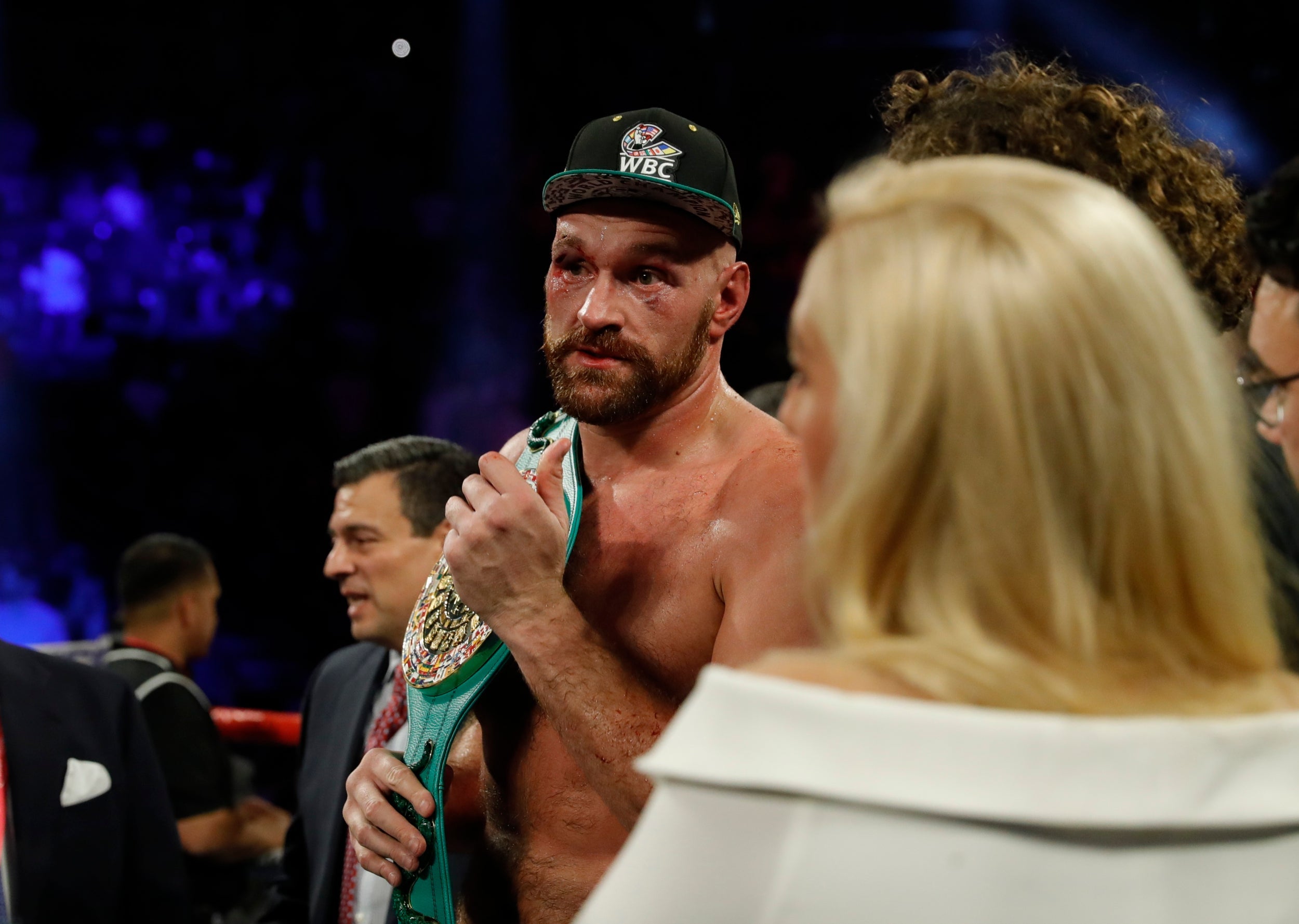 Otto Wallin caused a severe cut to the head of Tyson Fury (pictured)