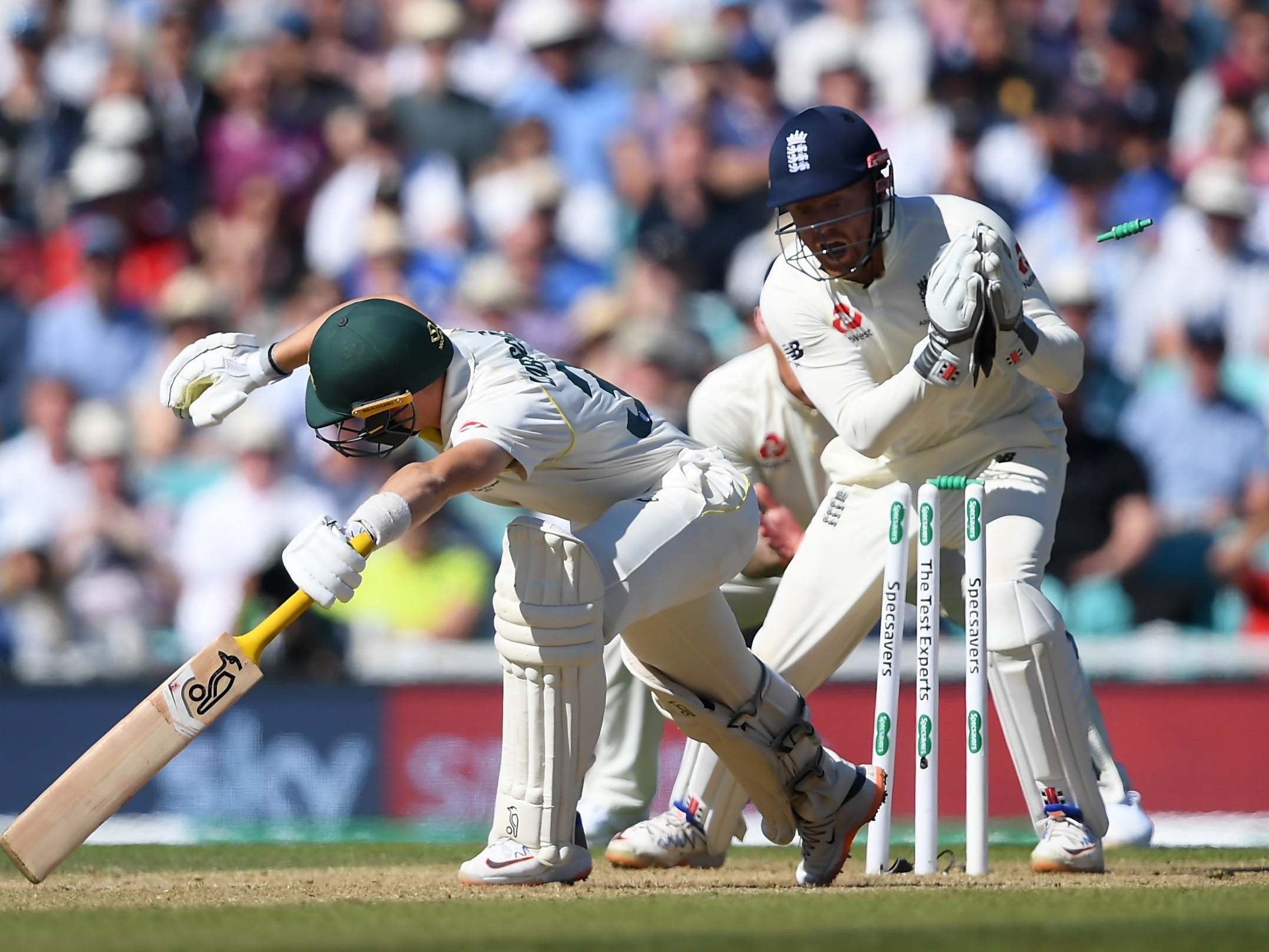 Labuschagne is stumped by Bairstow