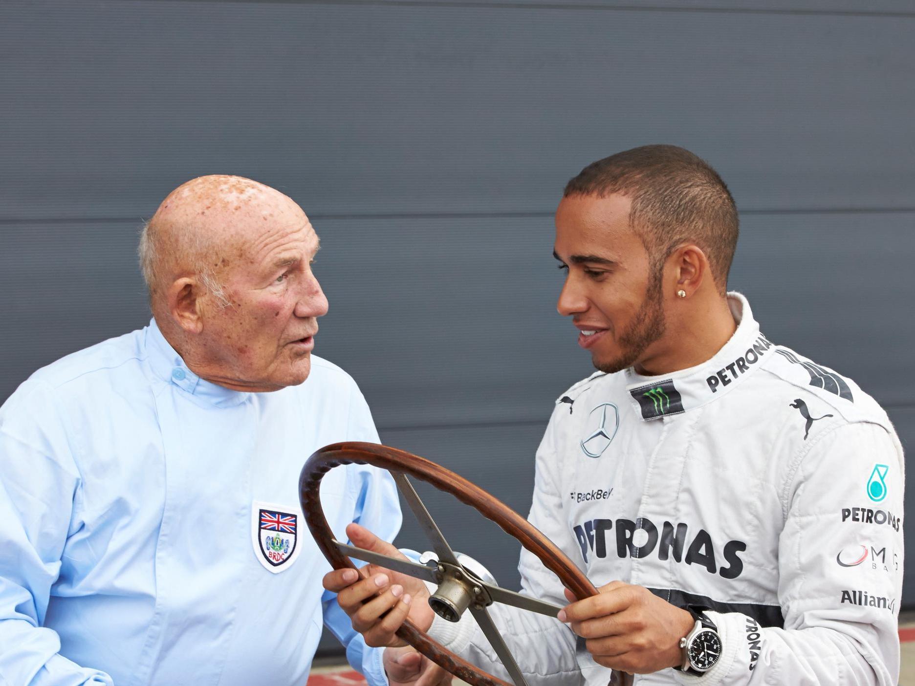 Lewis Hamilton with Sir Stirling Moss in 2013