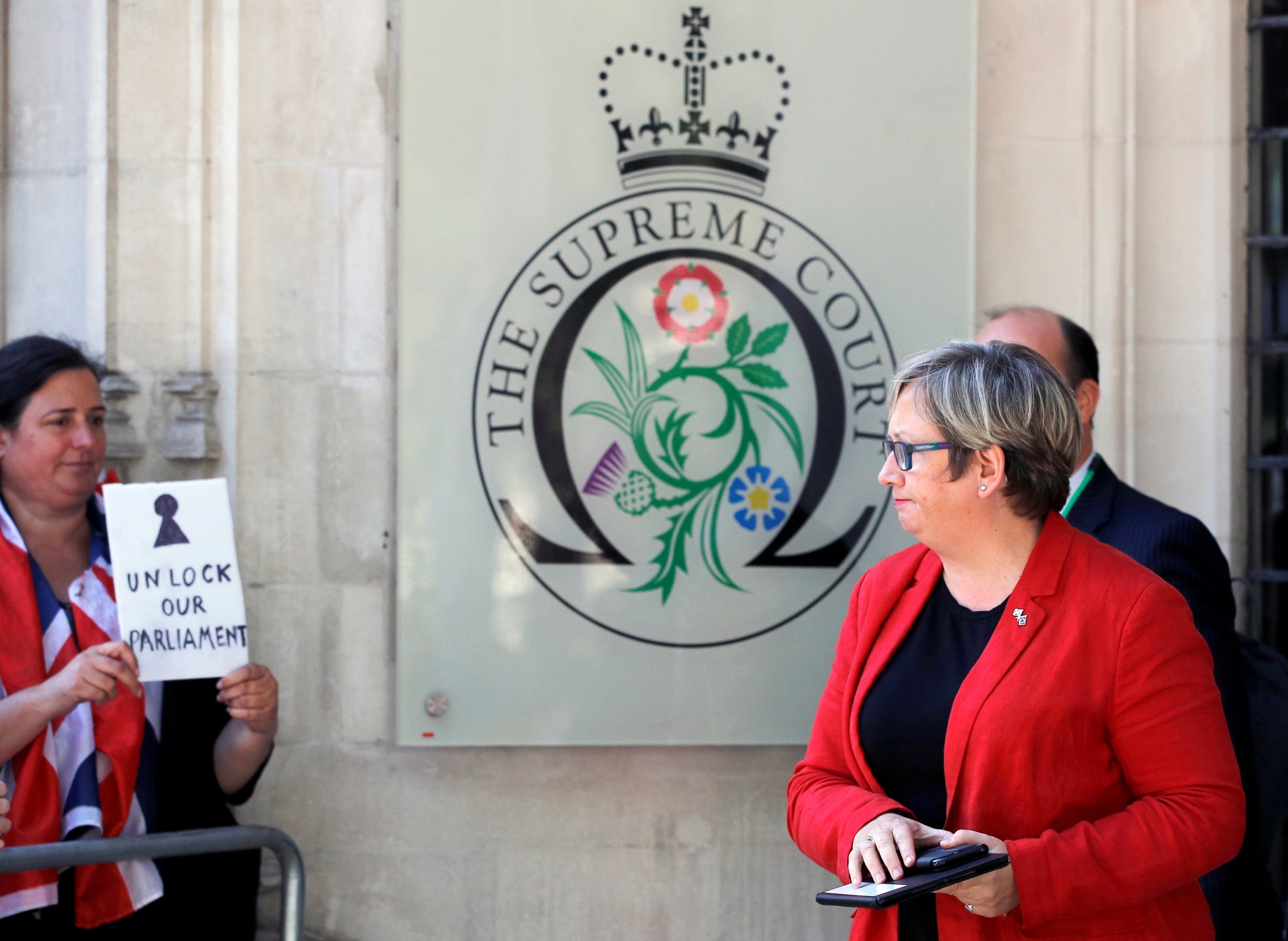 SNP MP Joanna Cherry at the Supreme Court on Tuesday during the prorogation hearing