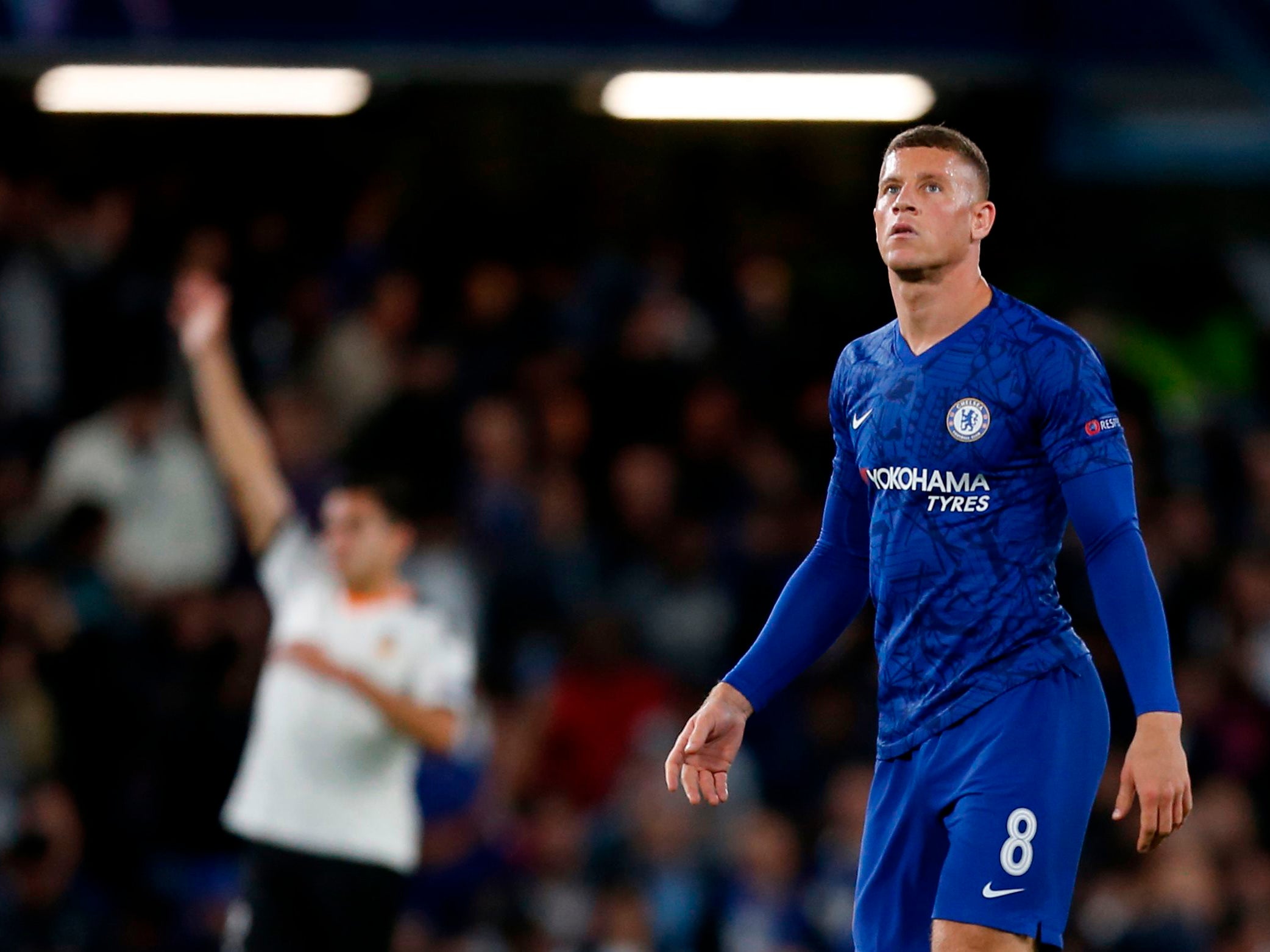 Barkley reacts after missing for Chelsea (AFP/Getty)