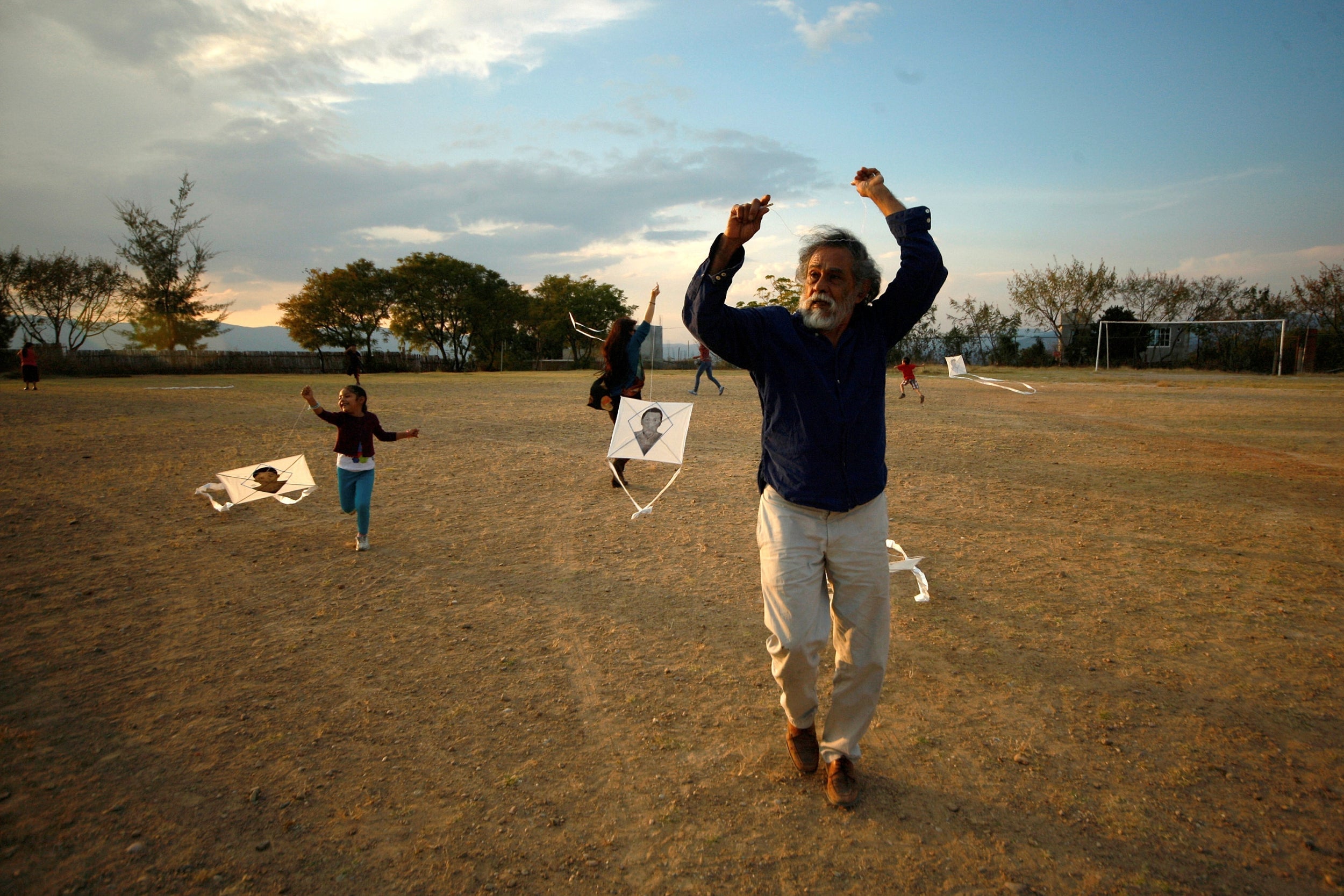 Toledo painted portraits of 43 disappeared Mexican students on kites and flew them