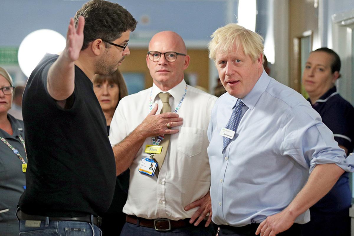 Boris Johnson spent today being confronted in an NHS hospital by a father with a sick baby