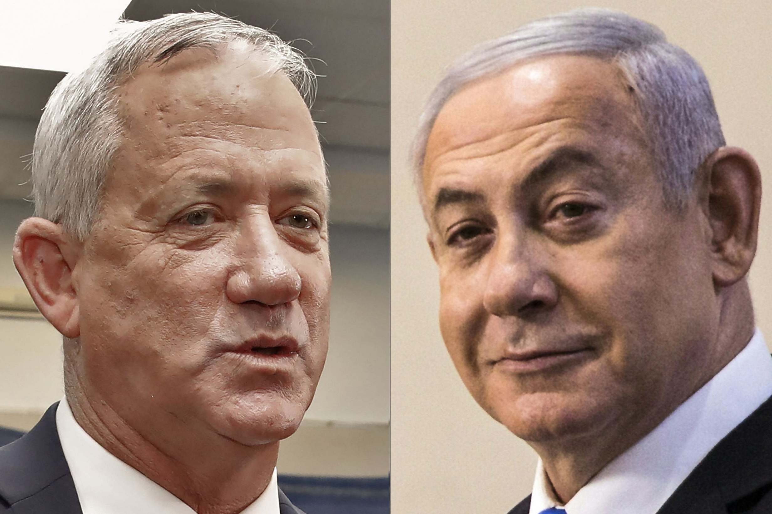 Benjamin Netanyahu (right) and Benny Gantz have expressed support for a unity deal but disagree over its agenda and who should lead it