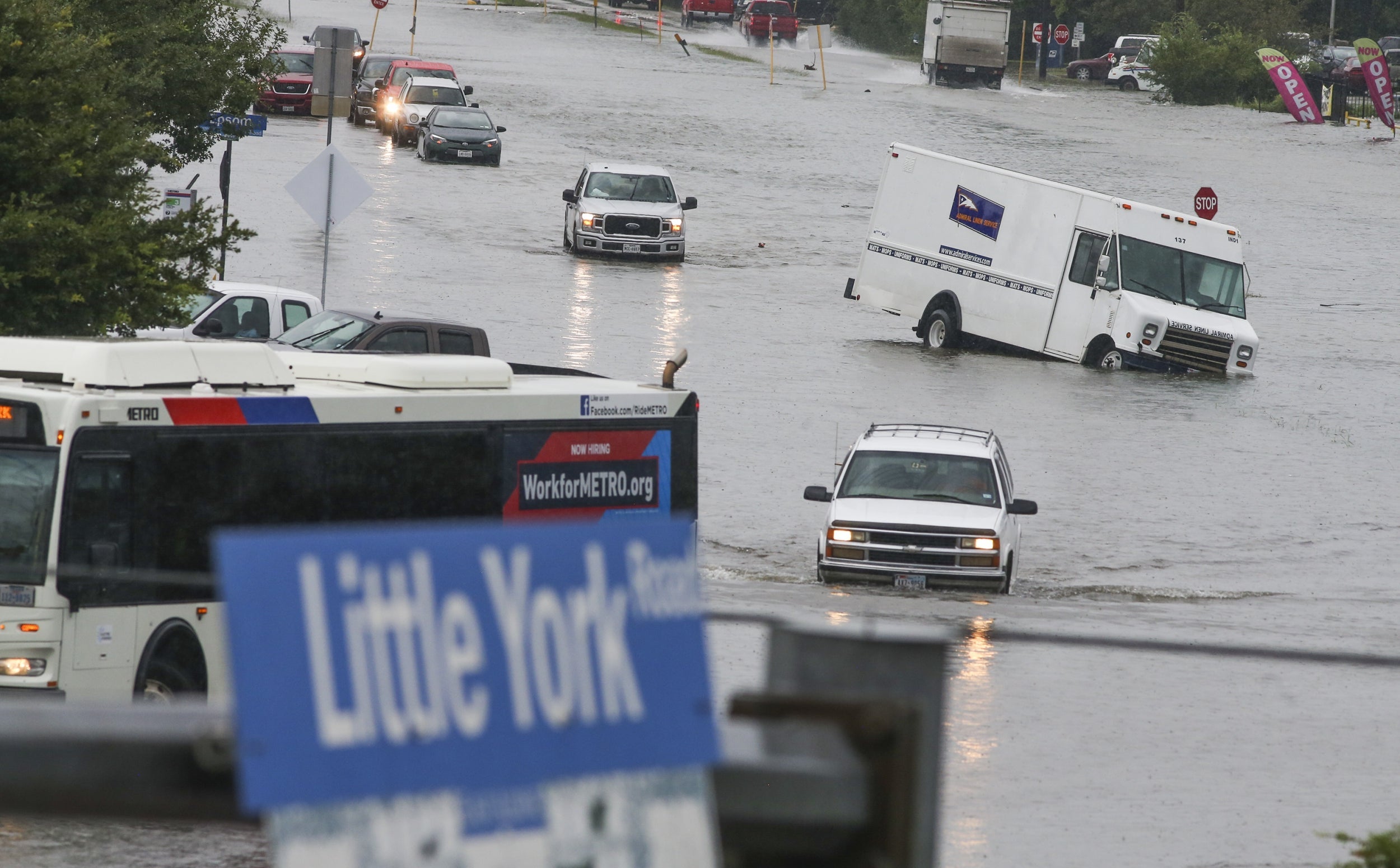 Flooded streets in Houston, Texas