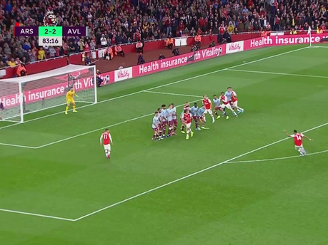 David Luiz and Calum Chambers were close to the Aston Villa wall