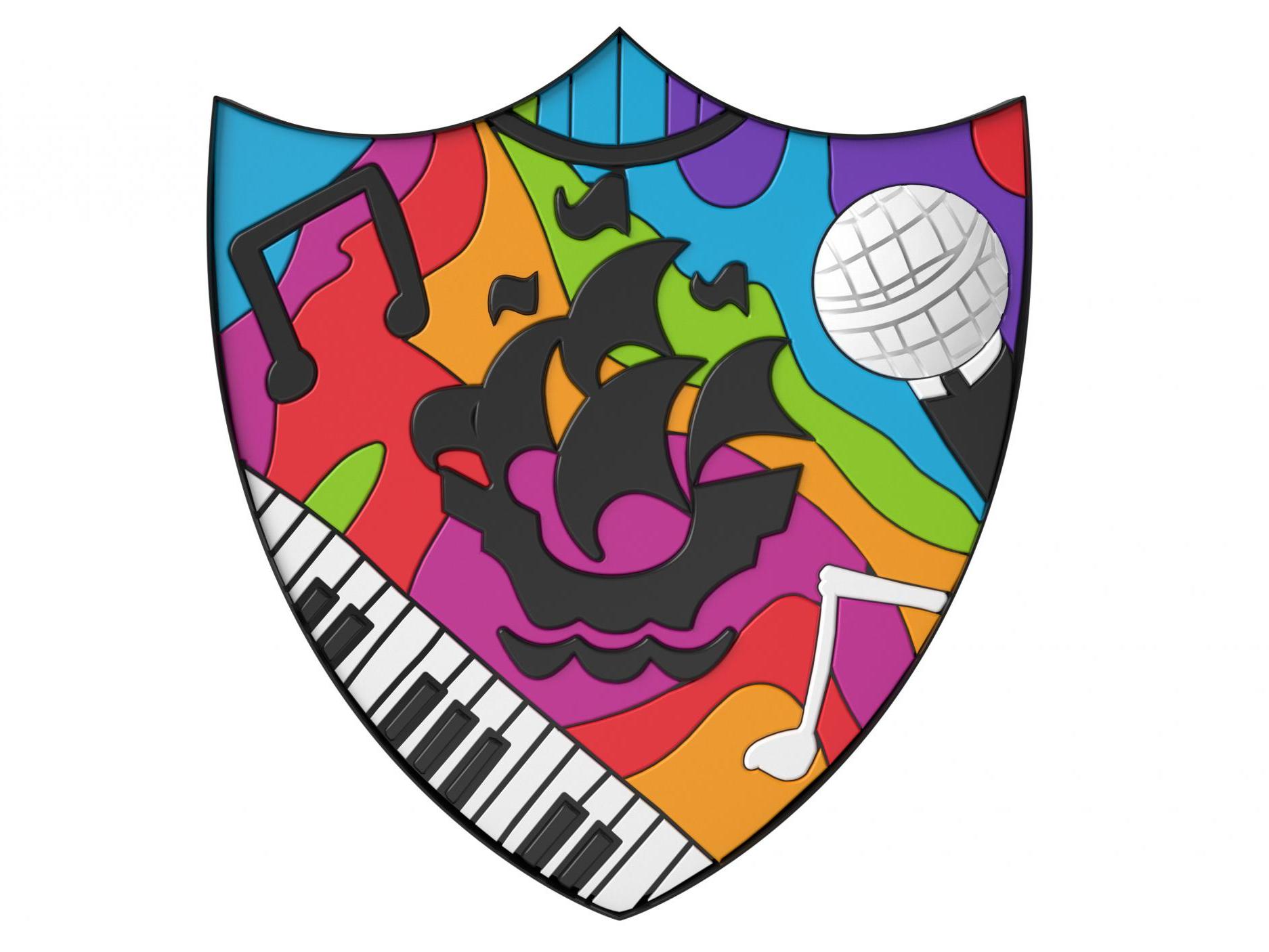 The multi-coloured Blue Peter badge designed by Ed Sheeran