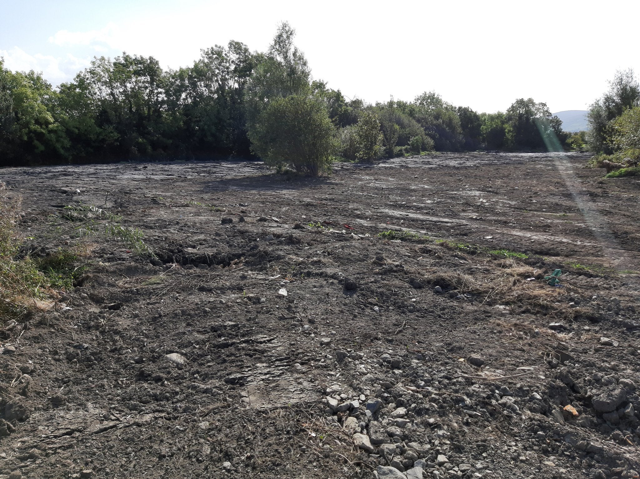 The council says the drained silt was placed in mounds to the south of the wetlands before being spread over them (pictured)