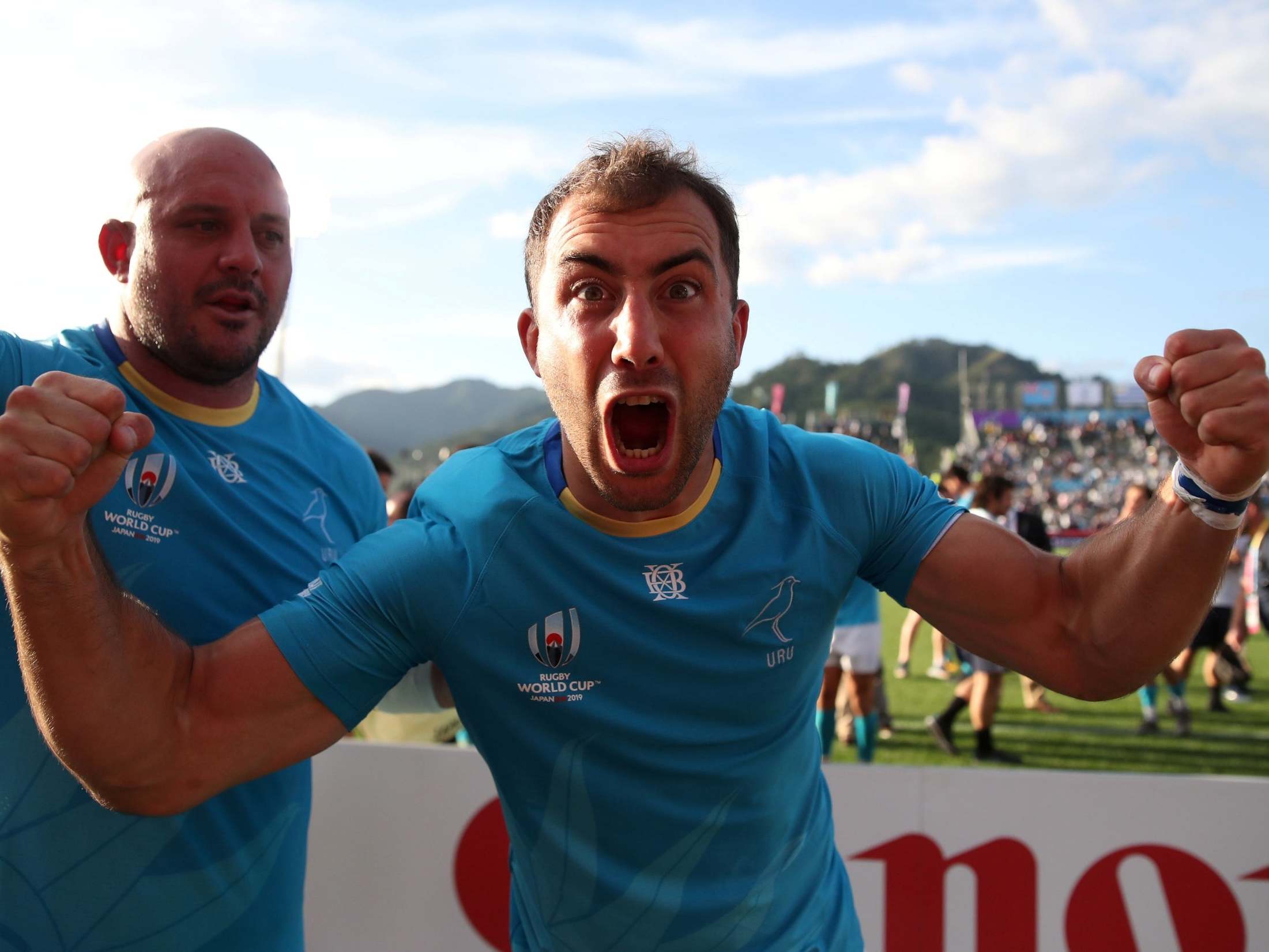 Uruguay's Gaston Mieres and Juan Rombys celebrate victory